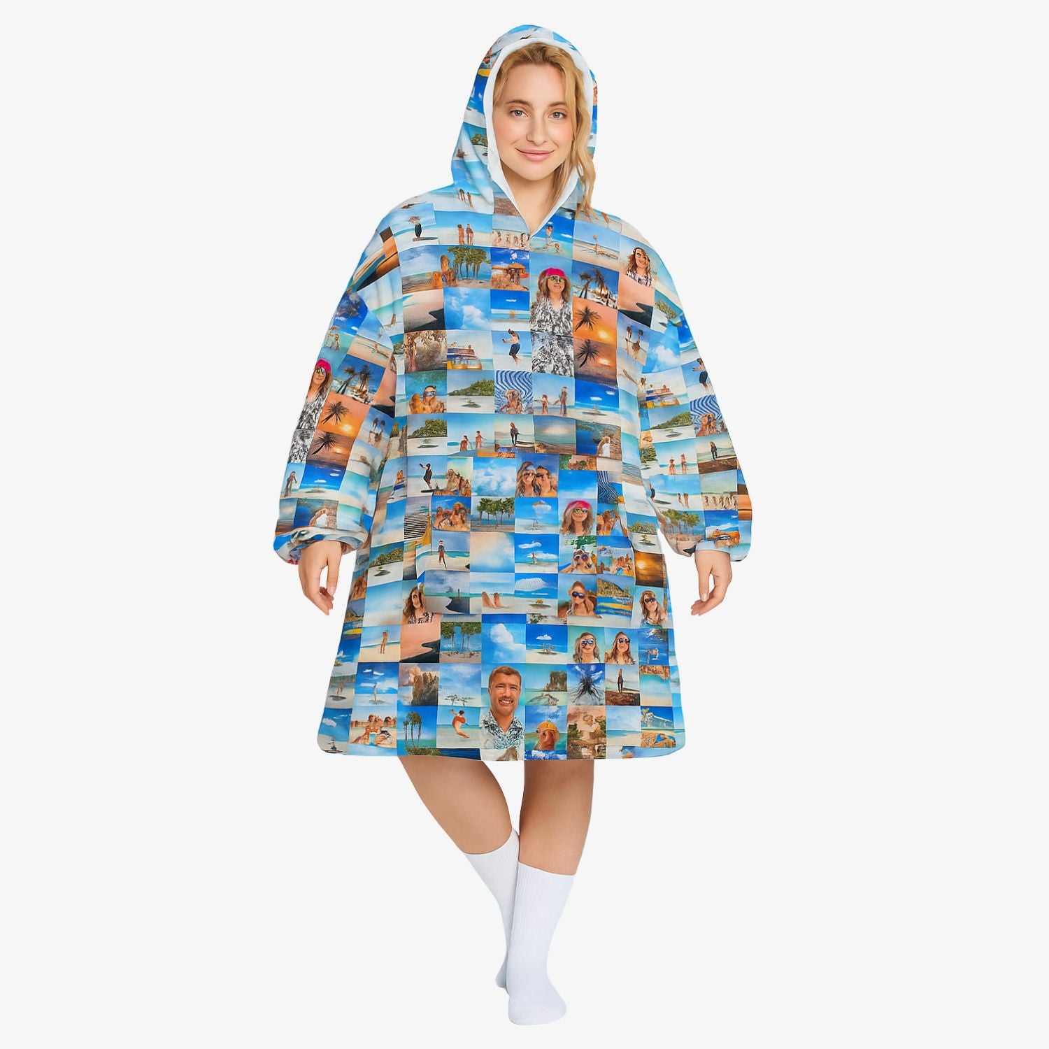 Photo Collage Chillzy Hoodie Blanket
