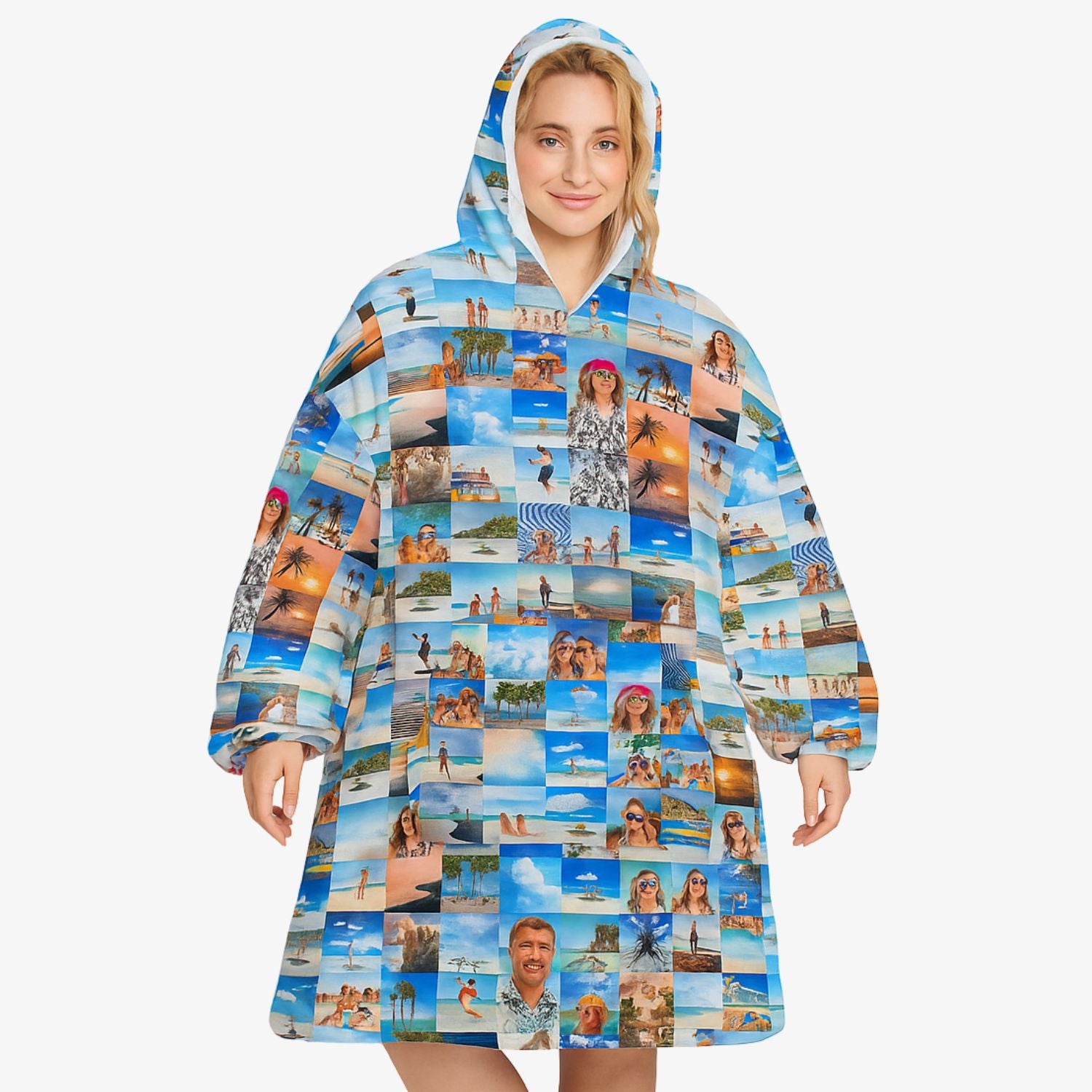 Photo Collage Chillzy Hoodie Blanket