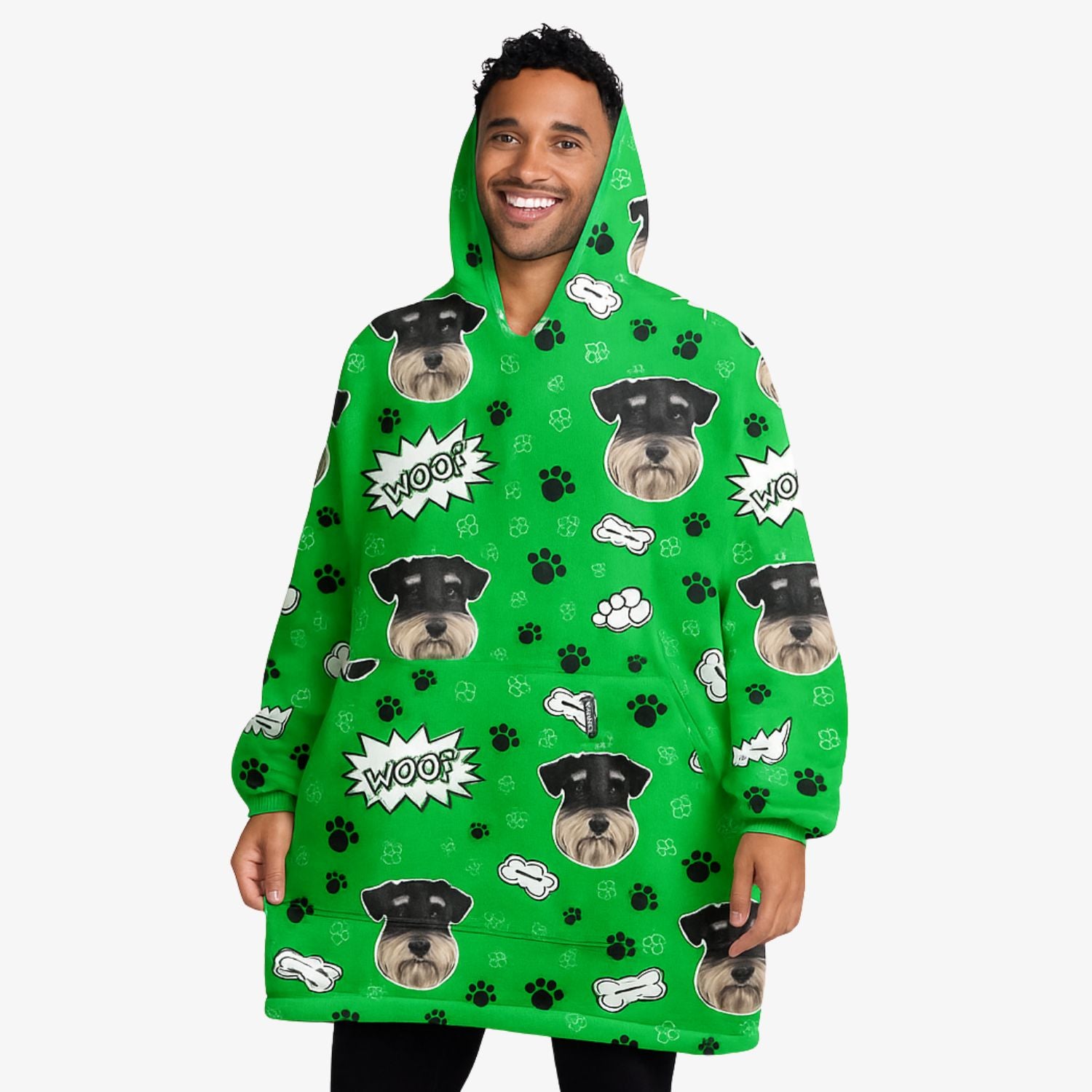 Custom Dog Woof Chillzy Hoodie Blanket
