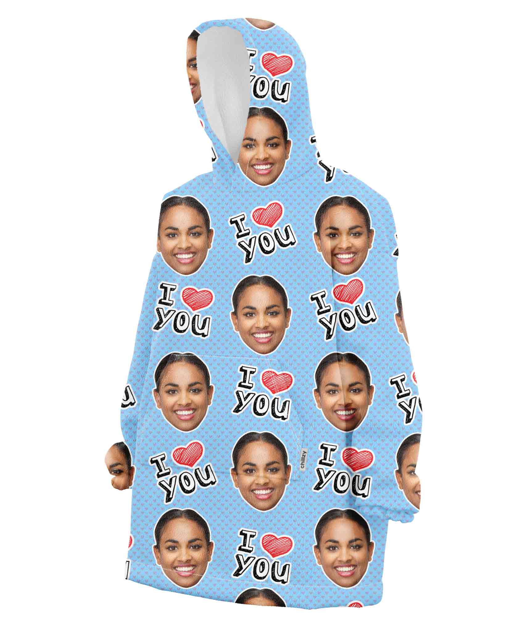 I Heart You Chillzy Hoodie Blanket