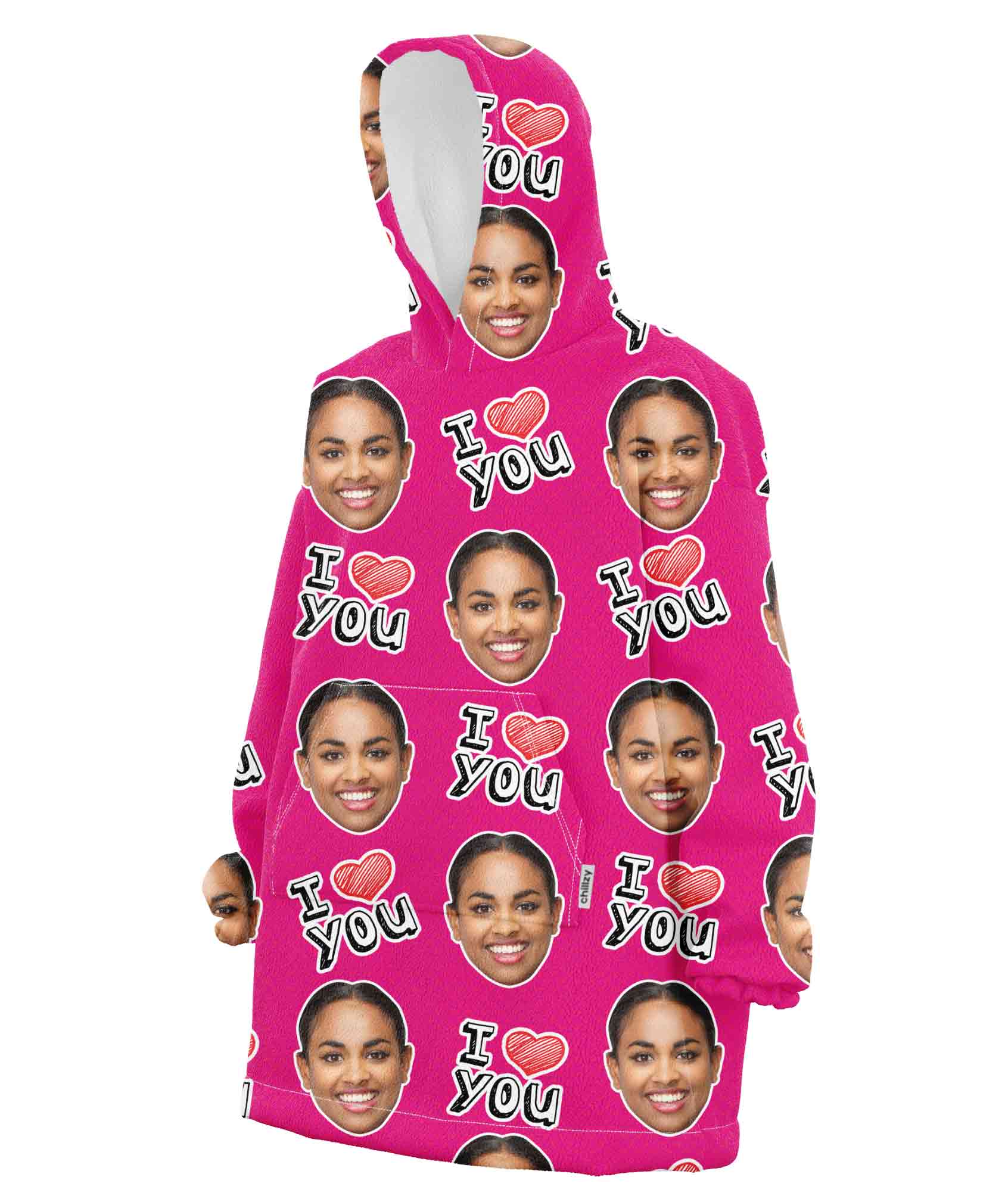 I Heart You Chillzy Hoodie Blanket