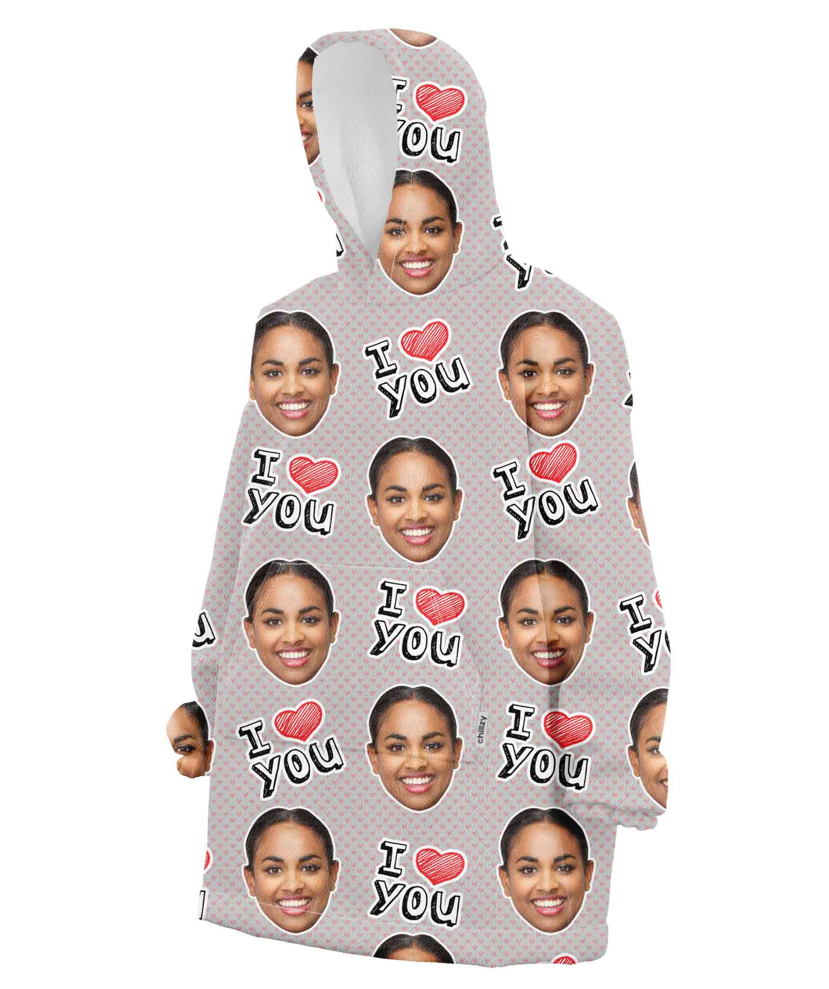 I Heart You Chillzy Hoodie Blanket