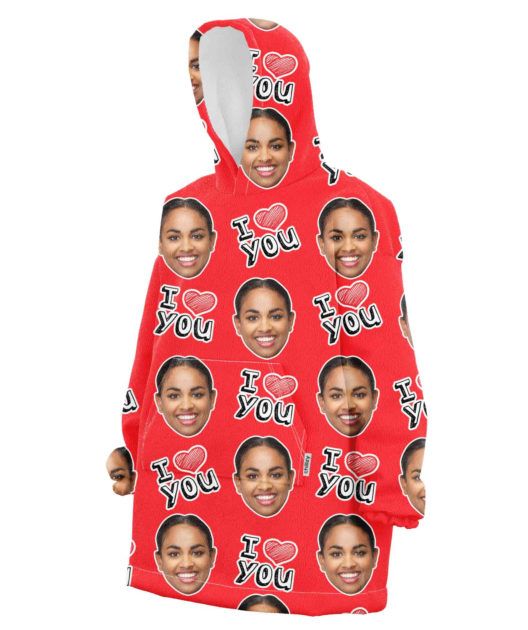 I Heart You Chillzy Hoodie Blanket