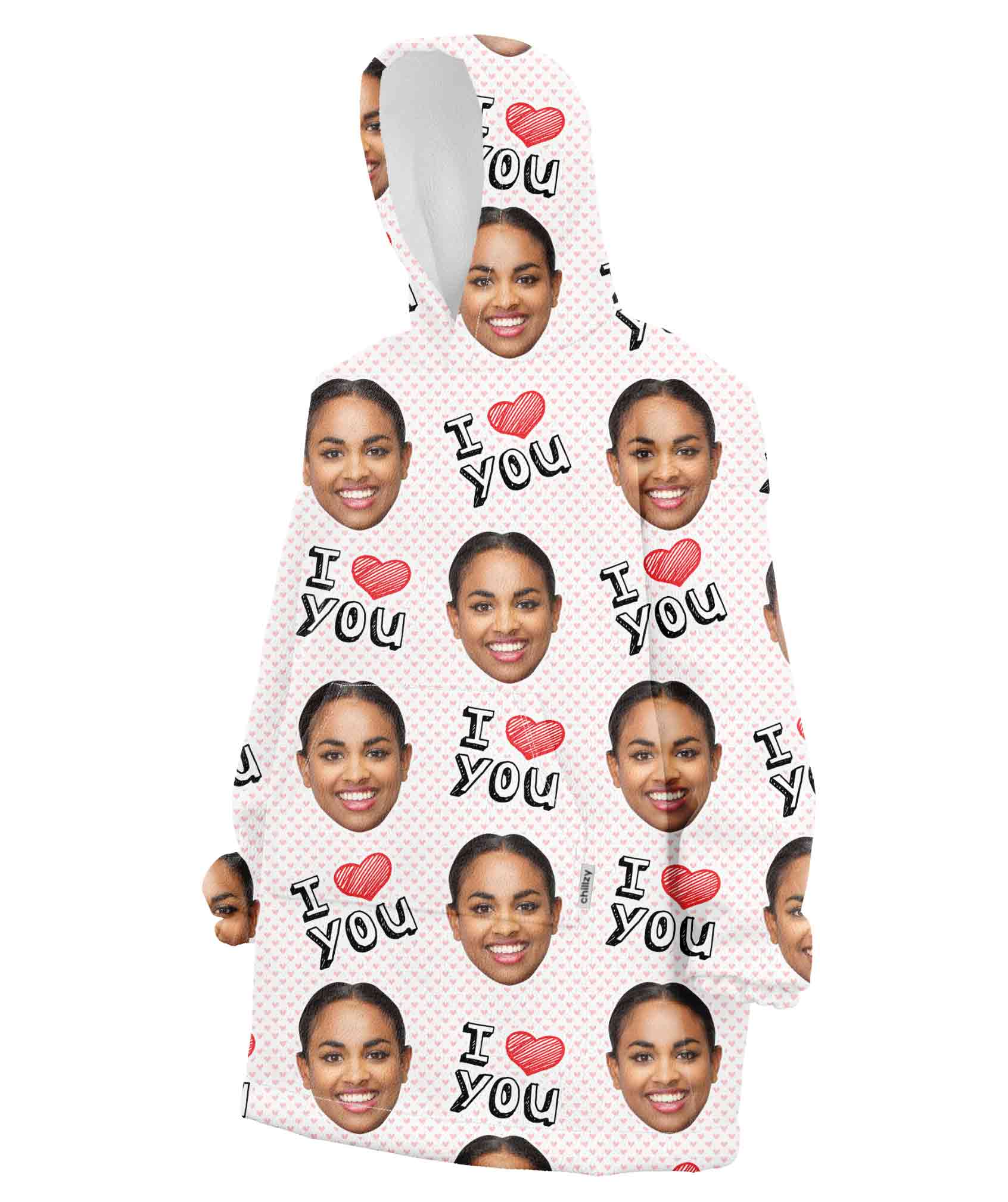 I Heart You Chillzy Hoodie Blanket