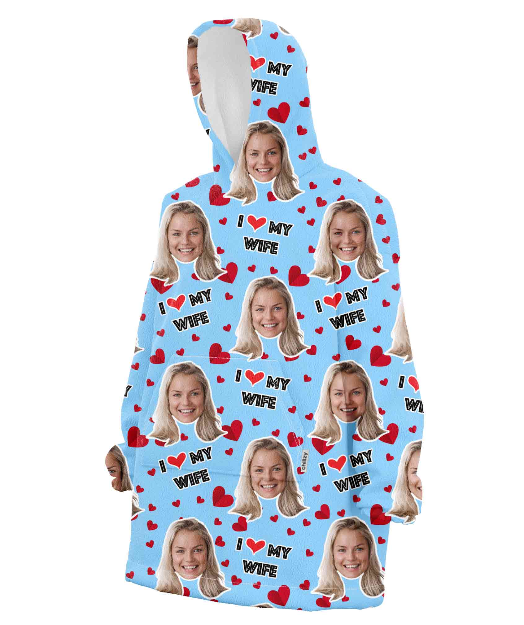 I Love My Wife Chillzy Hoodie Blanket