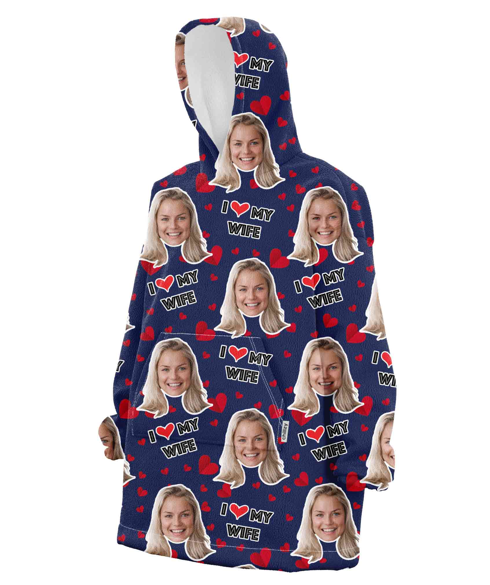 I Love My Wife Chillzy Hoodie Blanket