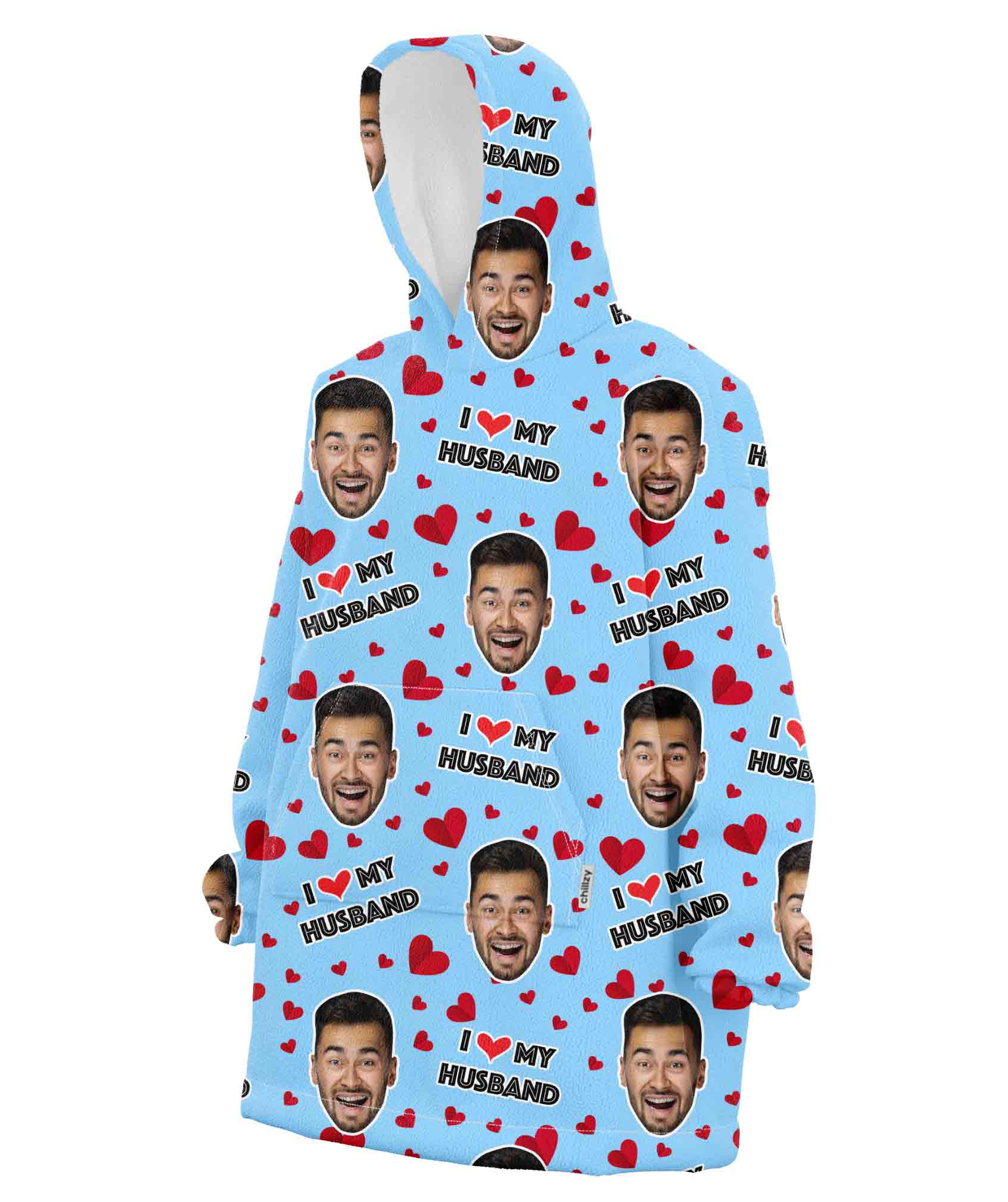 I Love My Husband Chillzy Hoodie Blanket