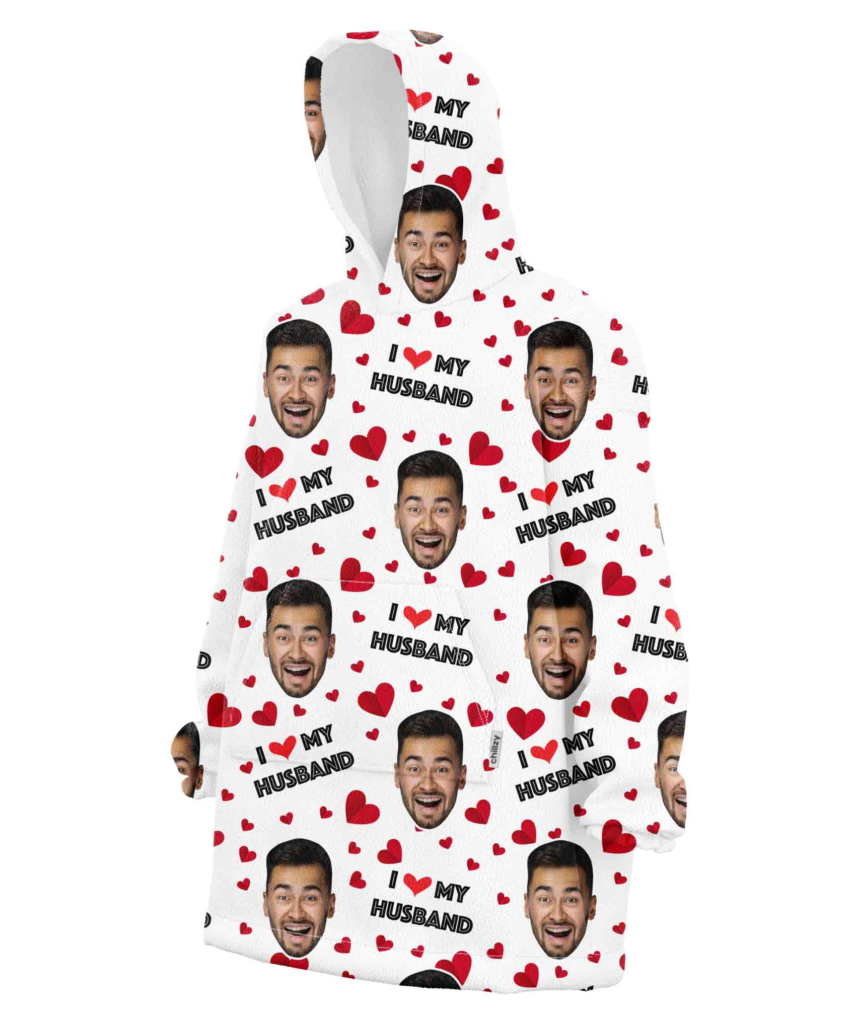 I Love My Husband Chillzy Hoodie Blanket