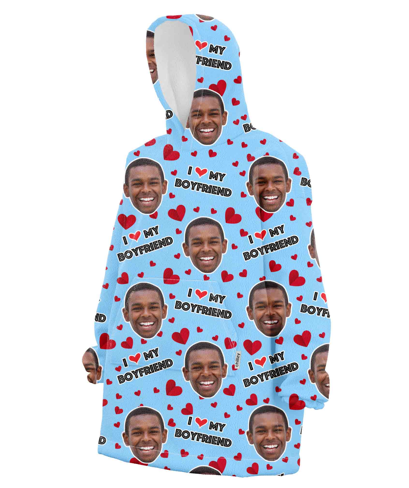 I Love My Boyfriend Chillzy Hoodie Blanket