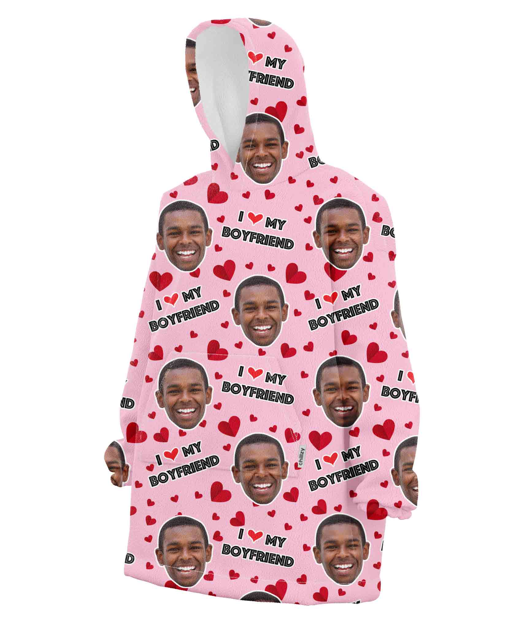 I Love My Boyfriend Chillzy Hoodie Blanket
