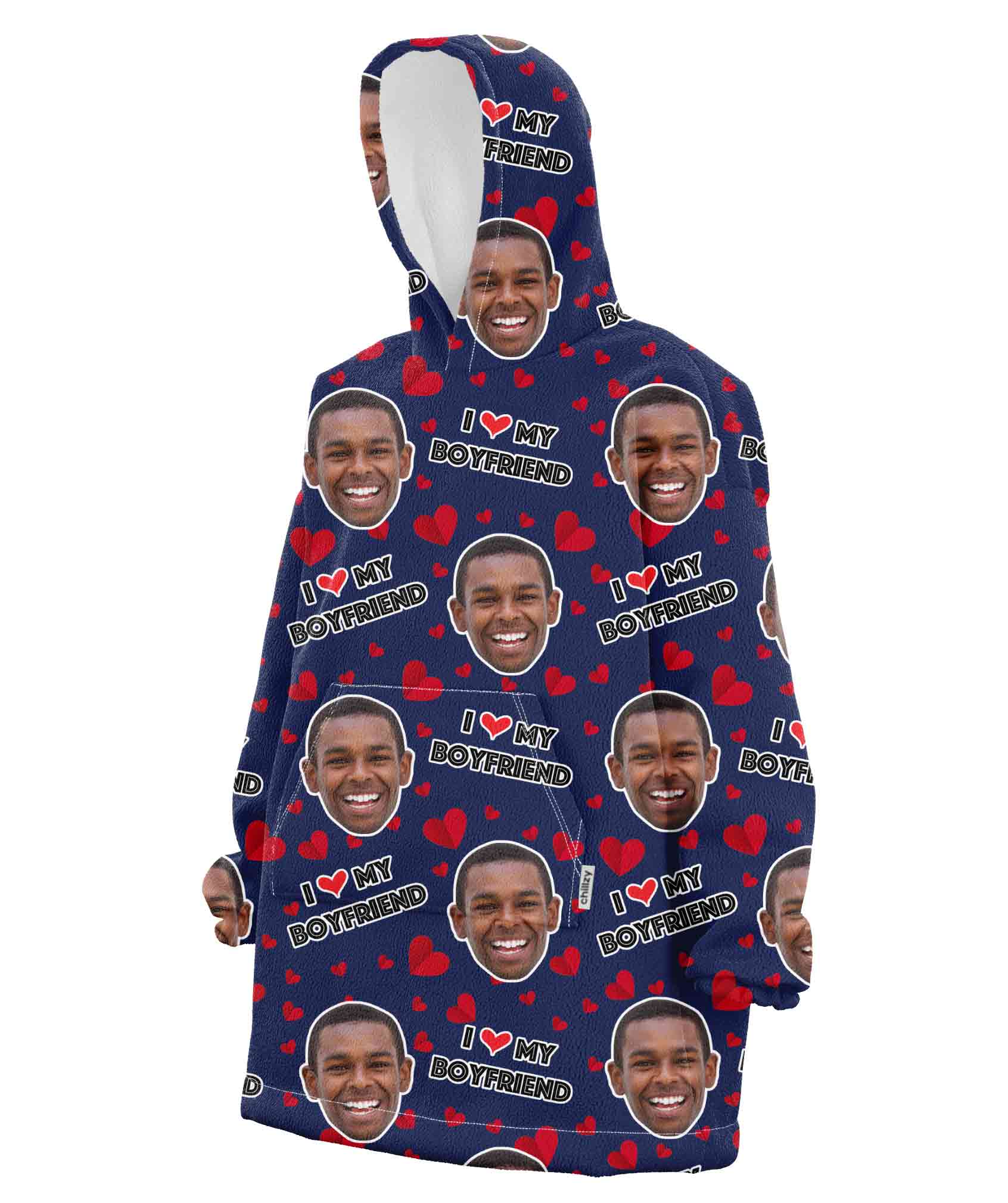 I Love My Boyfriend Chillzy Hoodie Blanket