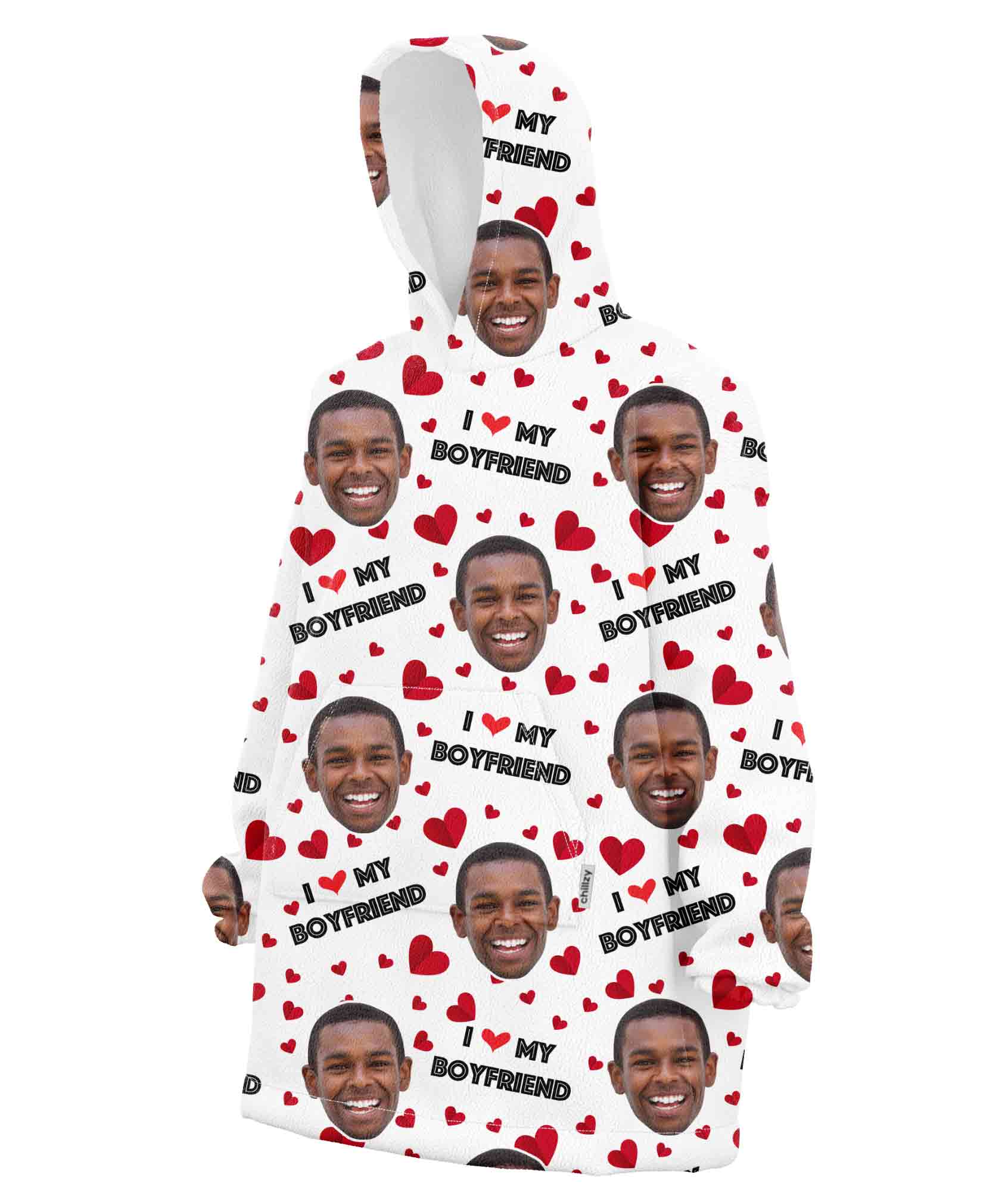 I Love My Boyfriend Chillzy Hoodie Blanket
