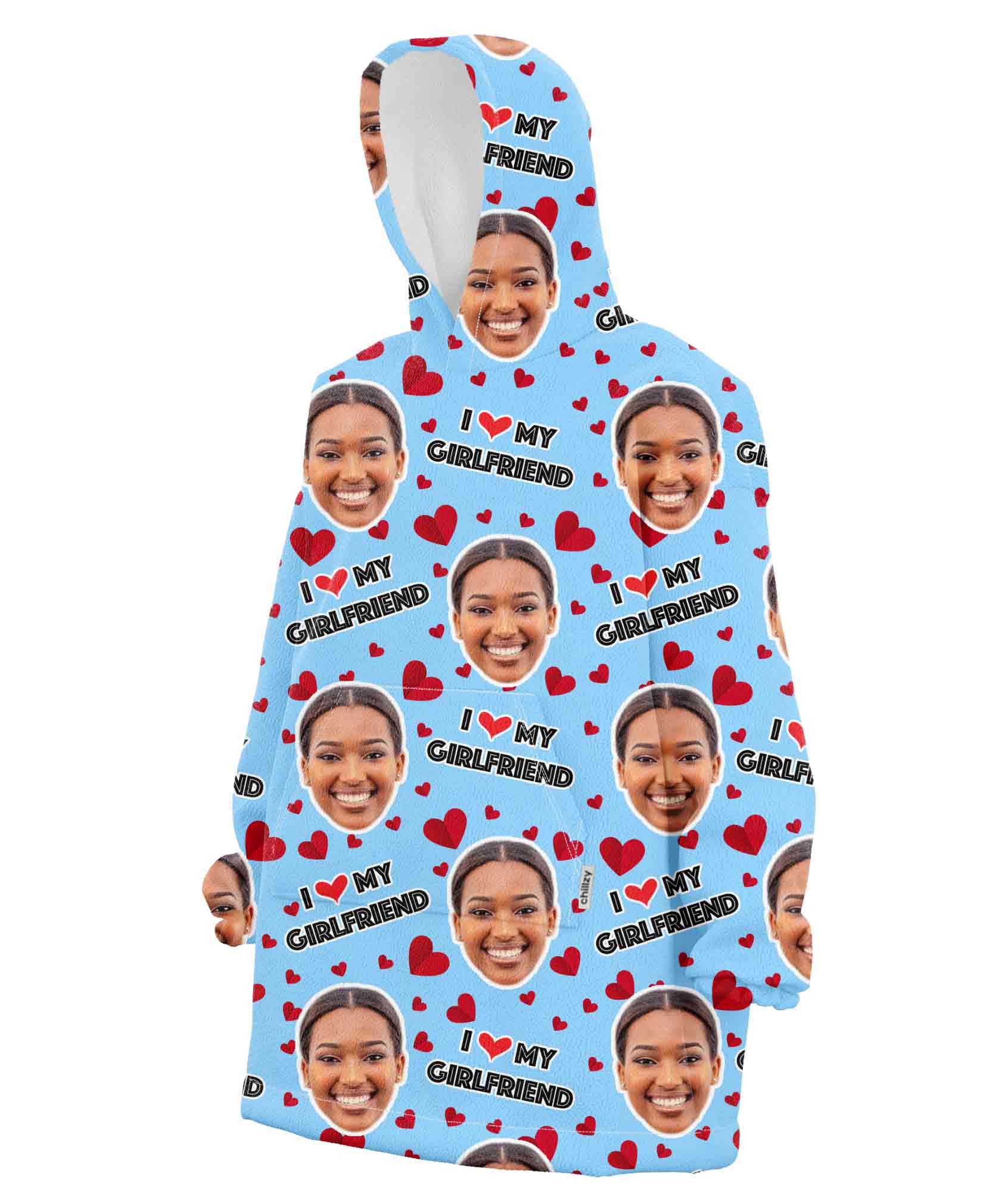 I Love My Girlfriend Chillzy Hoodie Blanket