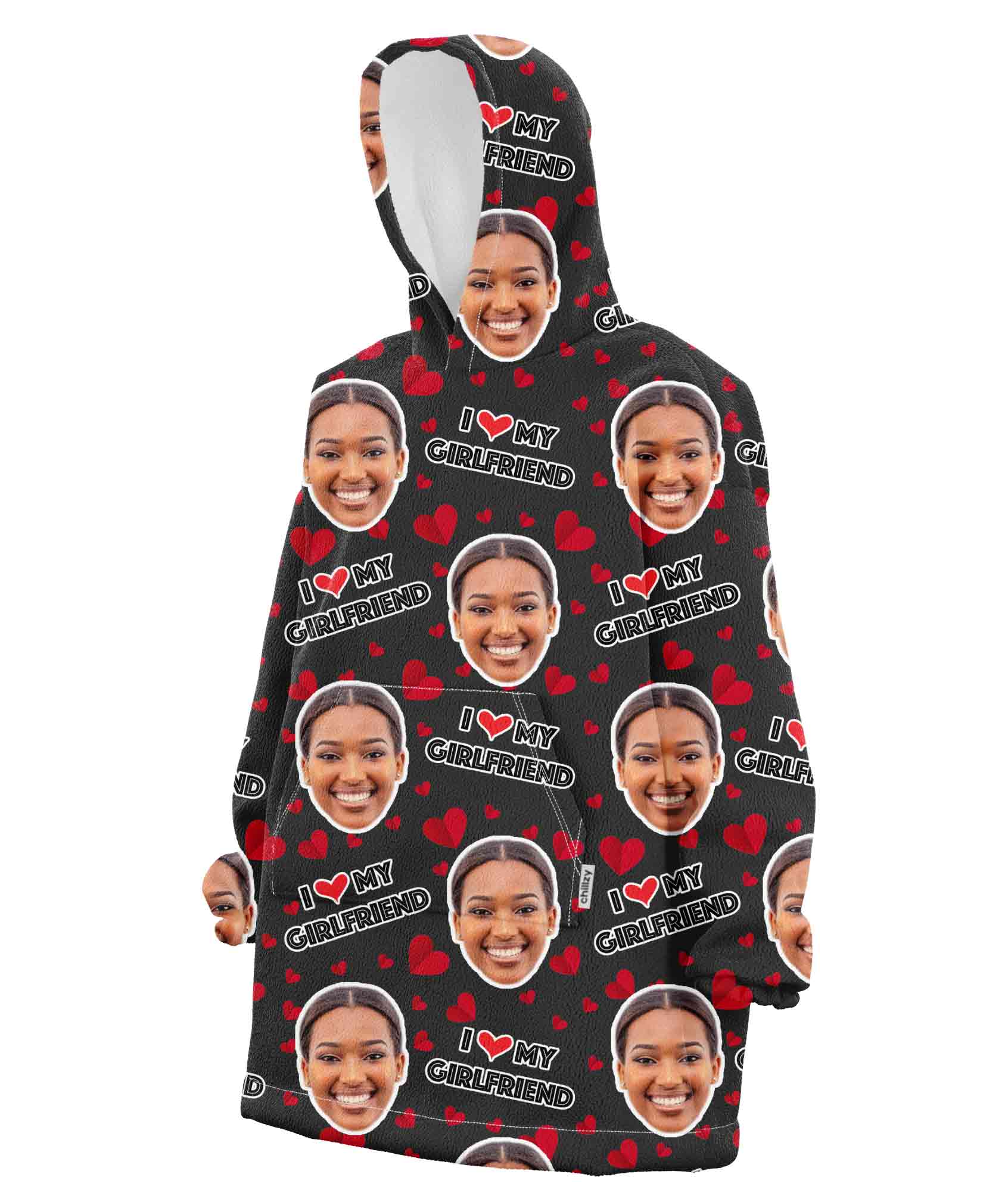 I Love My Girlfriend Chillzy Hoodie Blanket