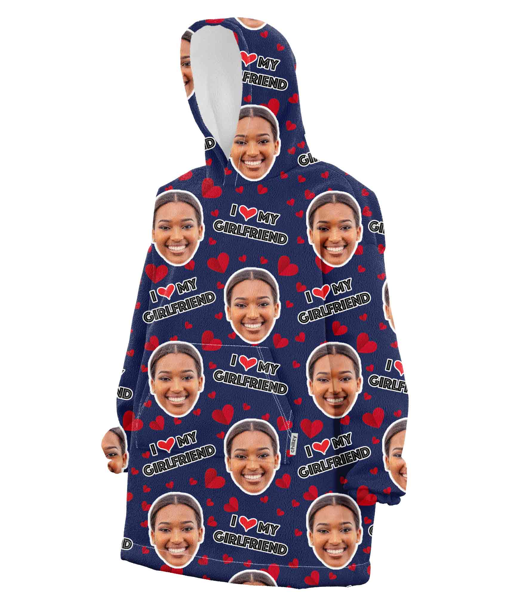 I Love My Girlfriend Chillzy Hoodie Blanket