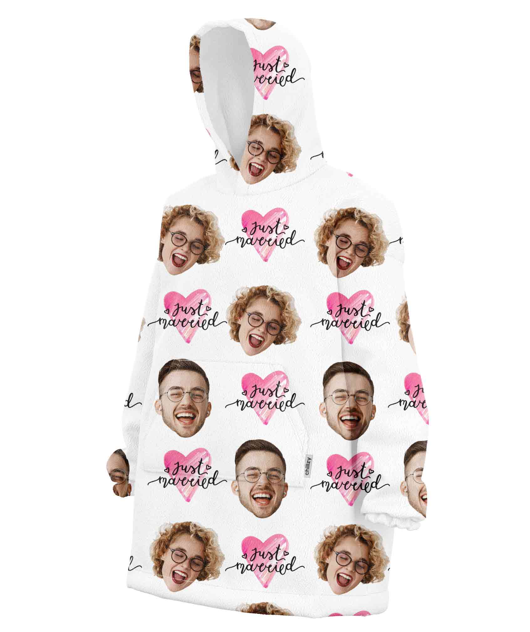 Just Married Chillzy Hoodie Blanket