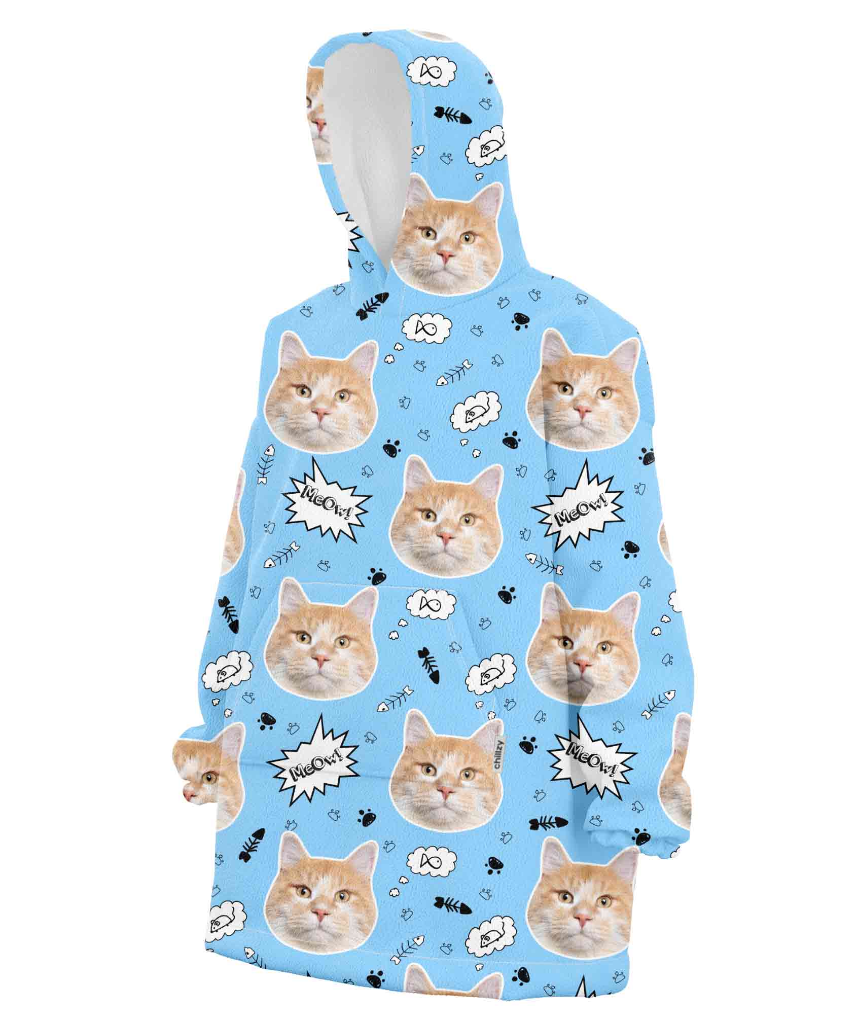 Your Cat Meow Chillzy Hoodie Blanket