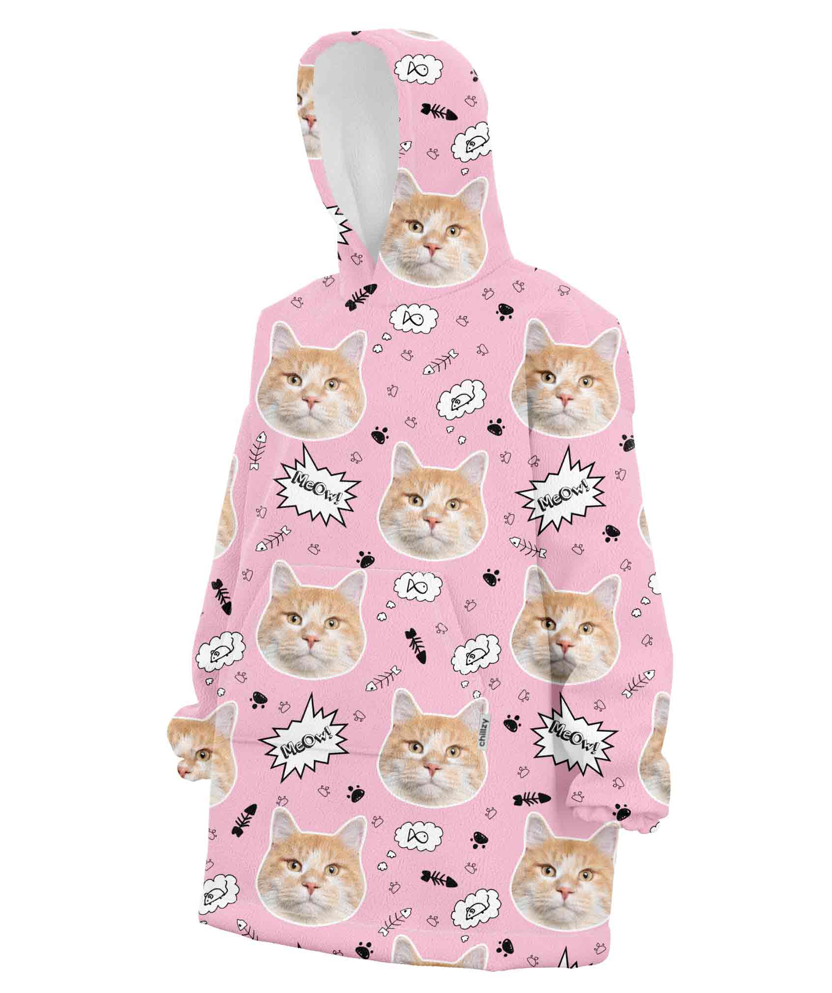 Your Cat Meow Chillzy Hoodie Blanket