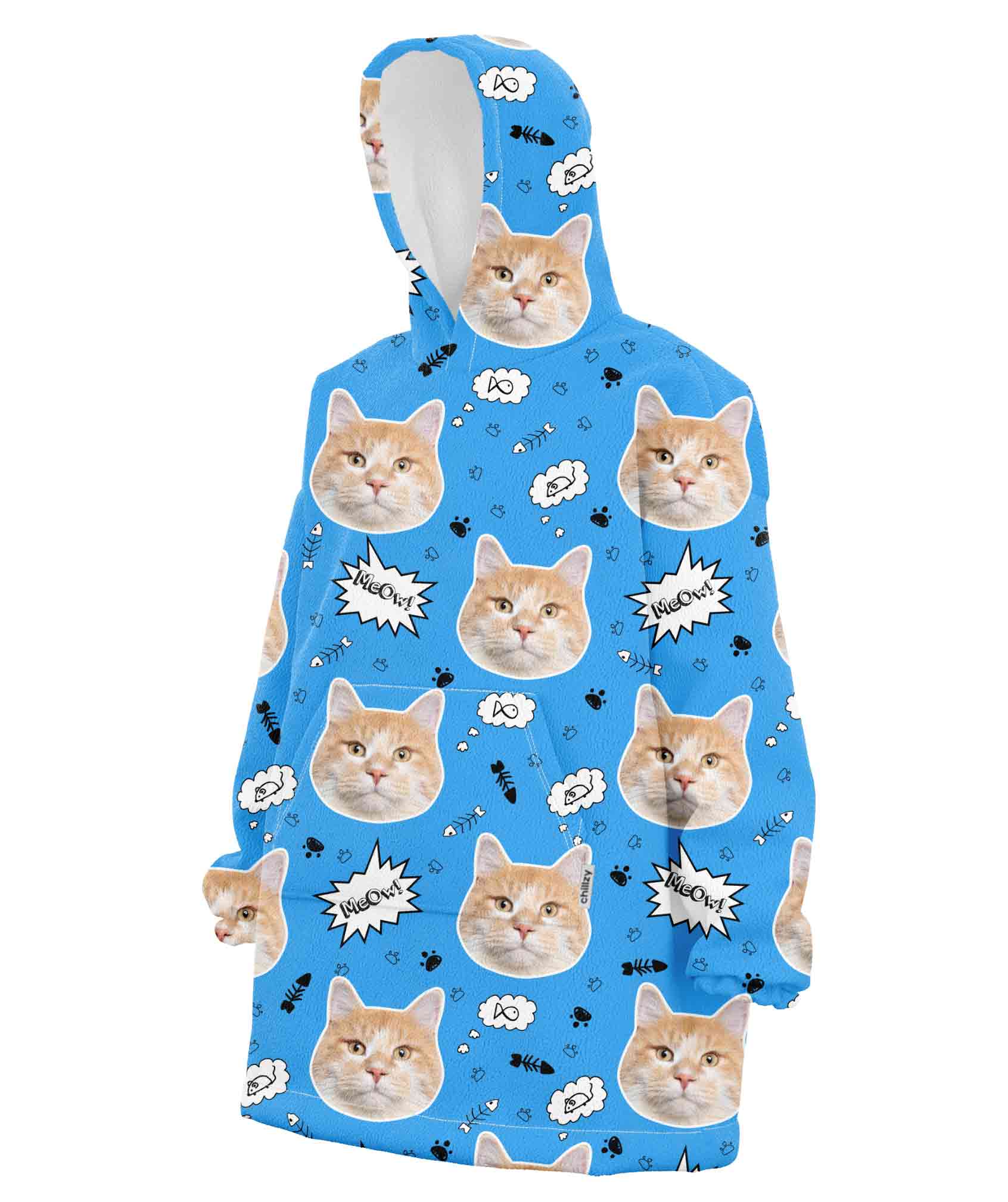 Your Cat Meow Chillzy Hoodie Blanket