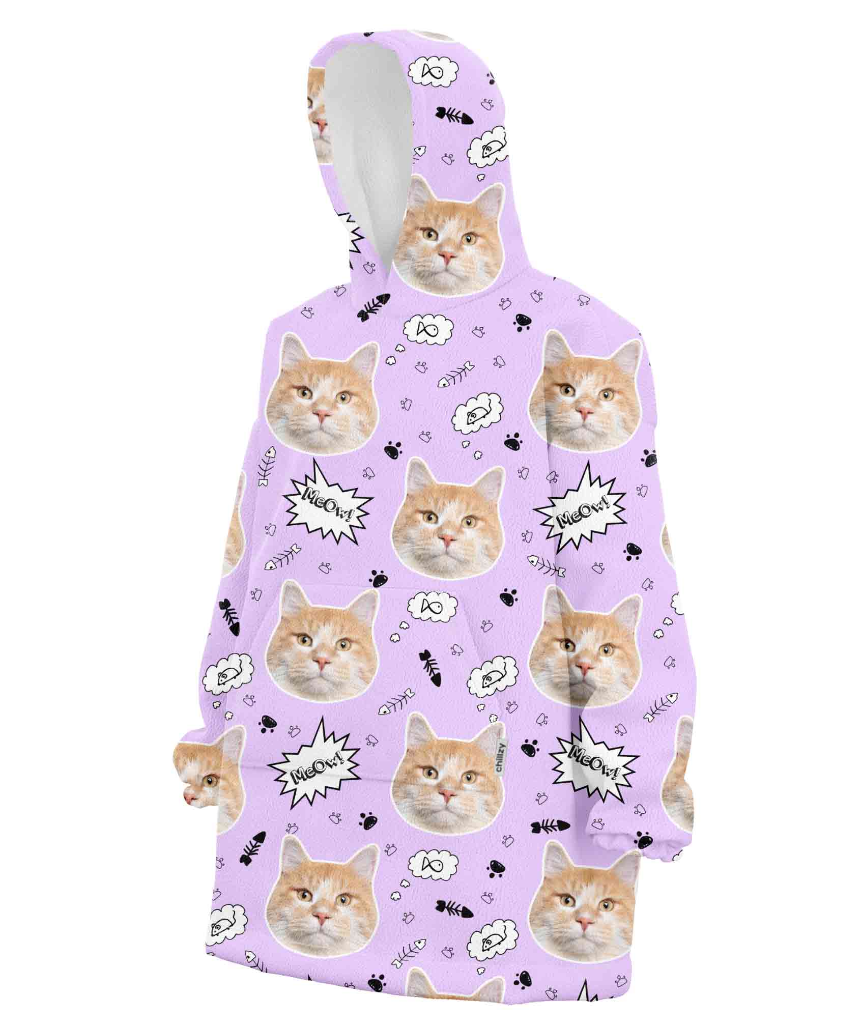 Your Cat Meow Chillzy Hoodie Blanket