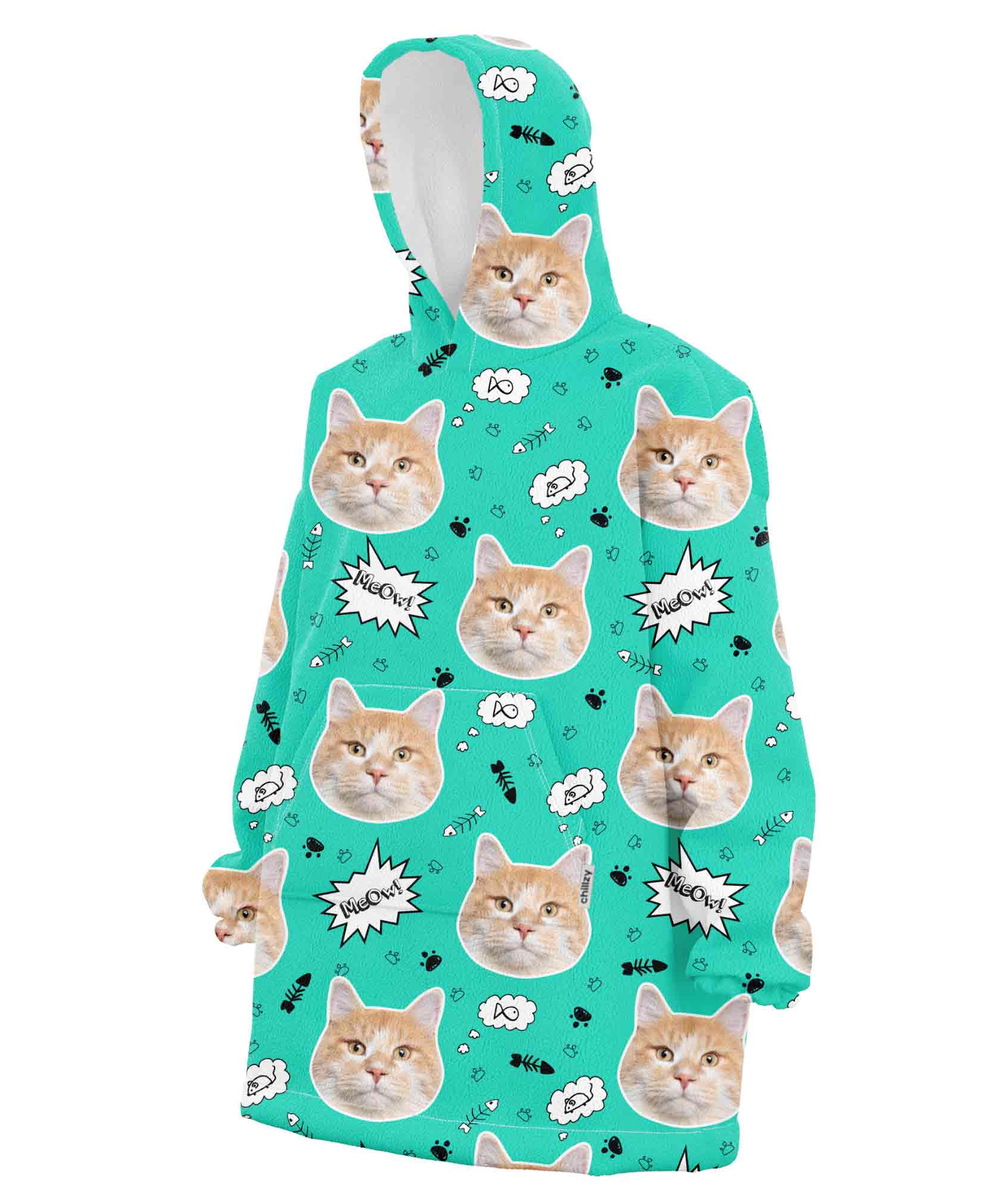 Your Cat Meow Chillzy Hoodie Blanket