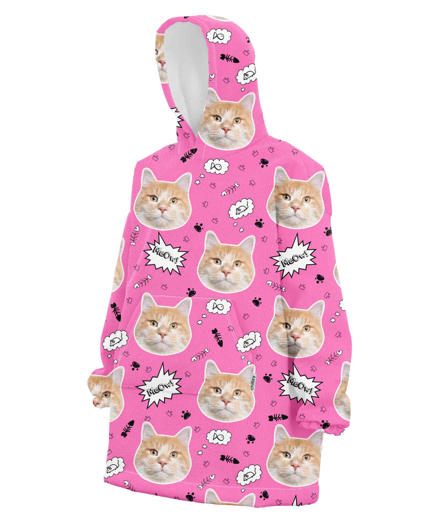 Your Cat Meow Chillzy Hoodie Blanket