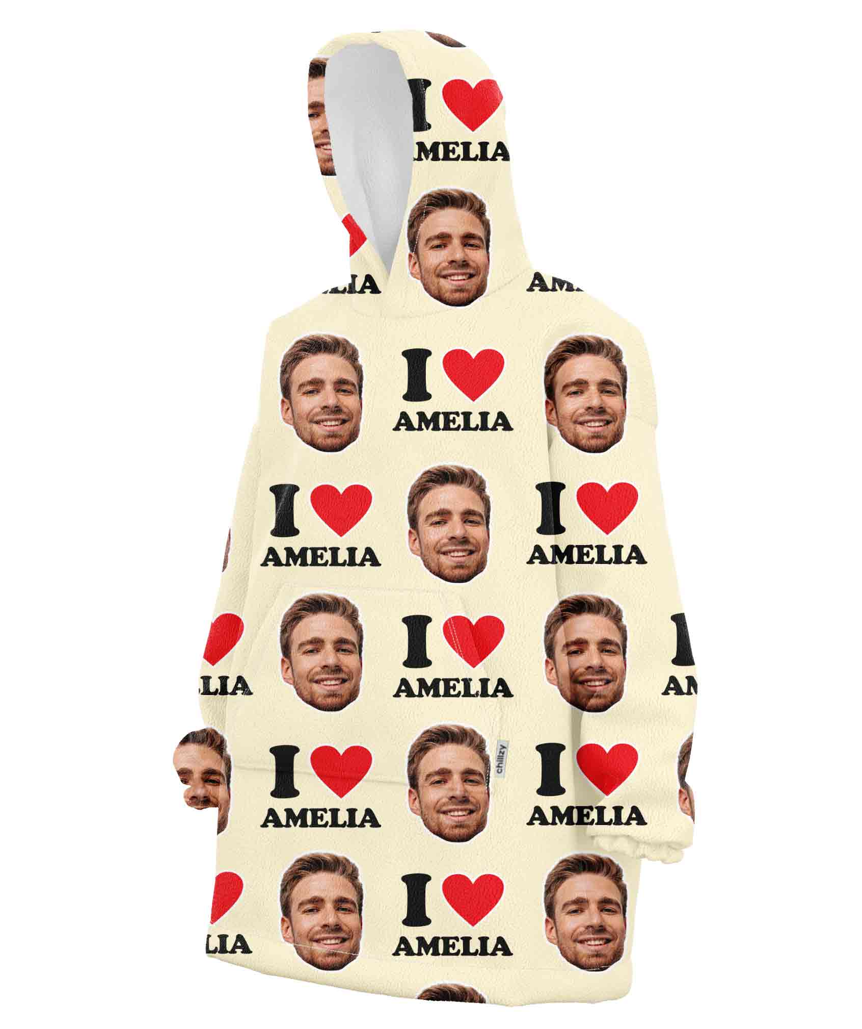 I Heart Custom Chillzy Hoodie Blanket