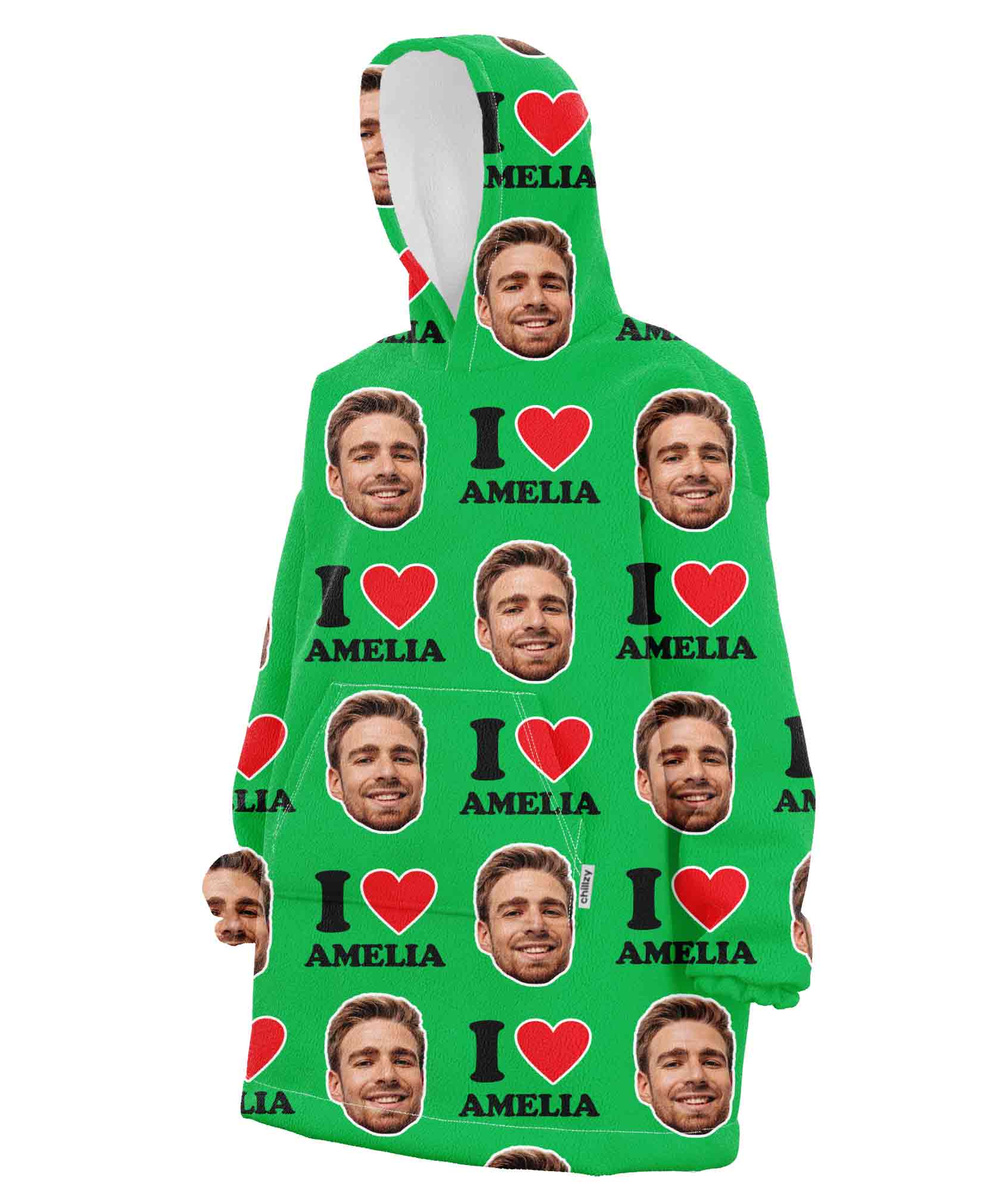 I Heart Custom Chillzy Hoodie Blanket