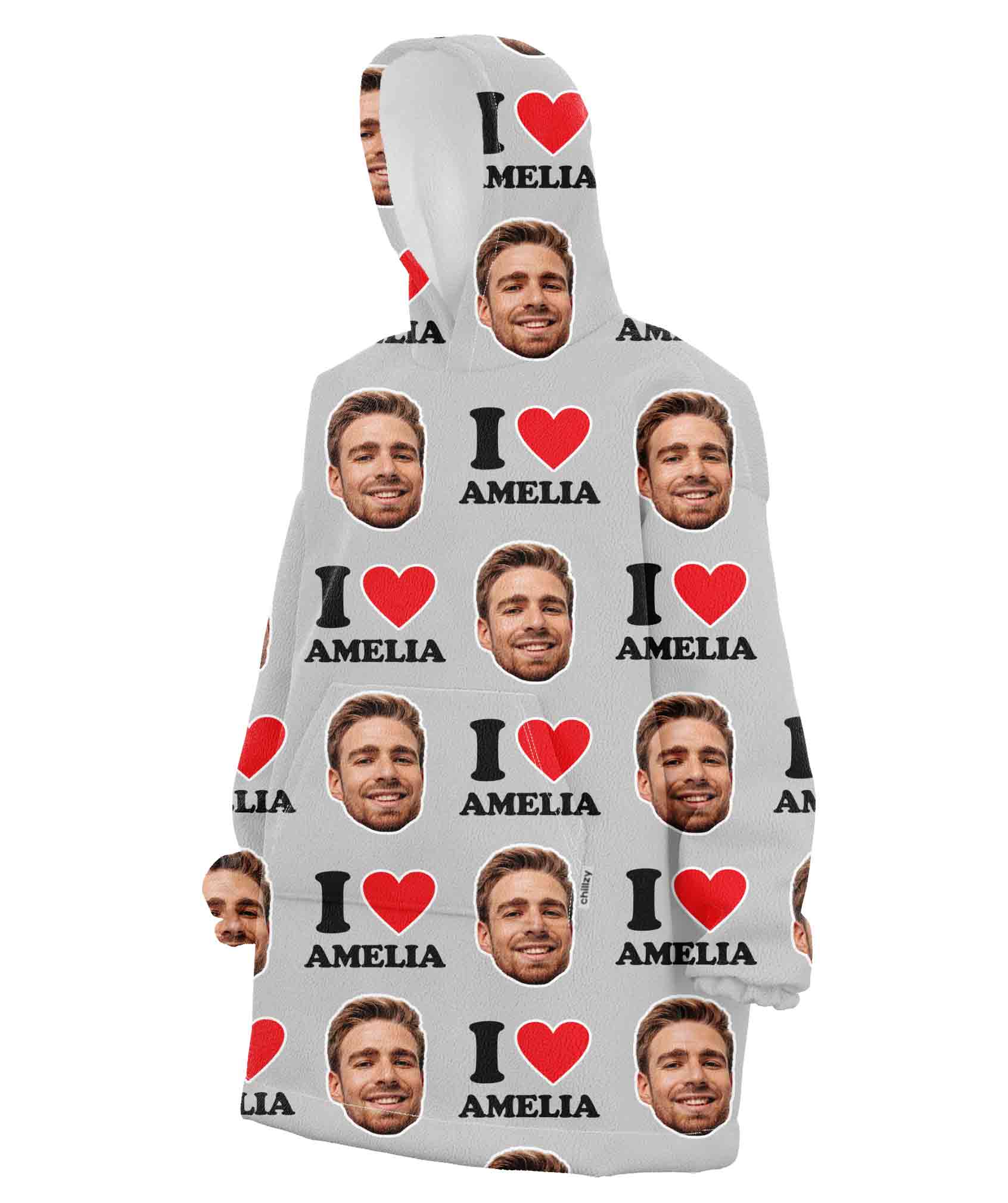 I Heart Custom Chillzy Hoodie Blanket