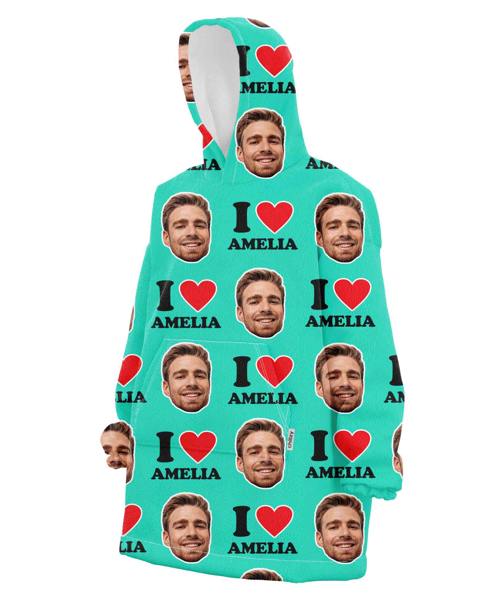I Heart Custom Chillzy Hoodie Blanket