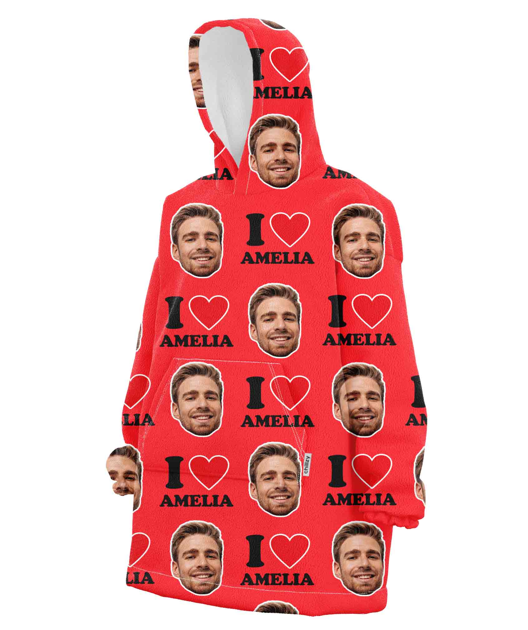 I Heart Custom Chillzy Hoodie Blanket