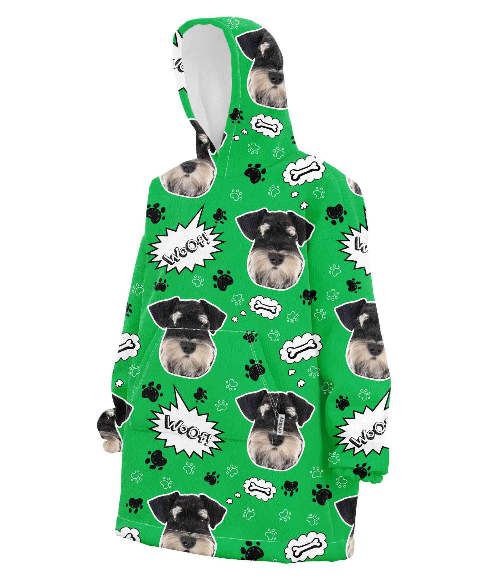Custom Dog Woof Chillzy Hoodie Blanket