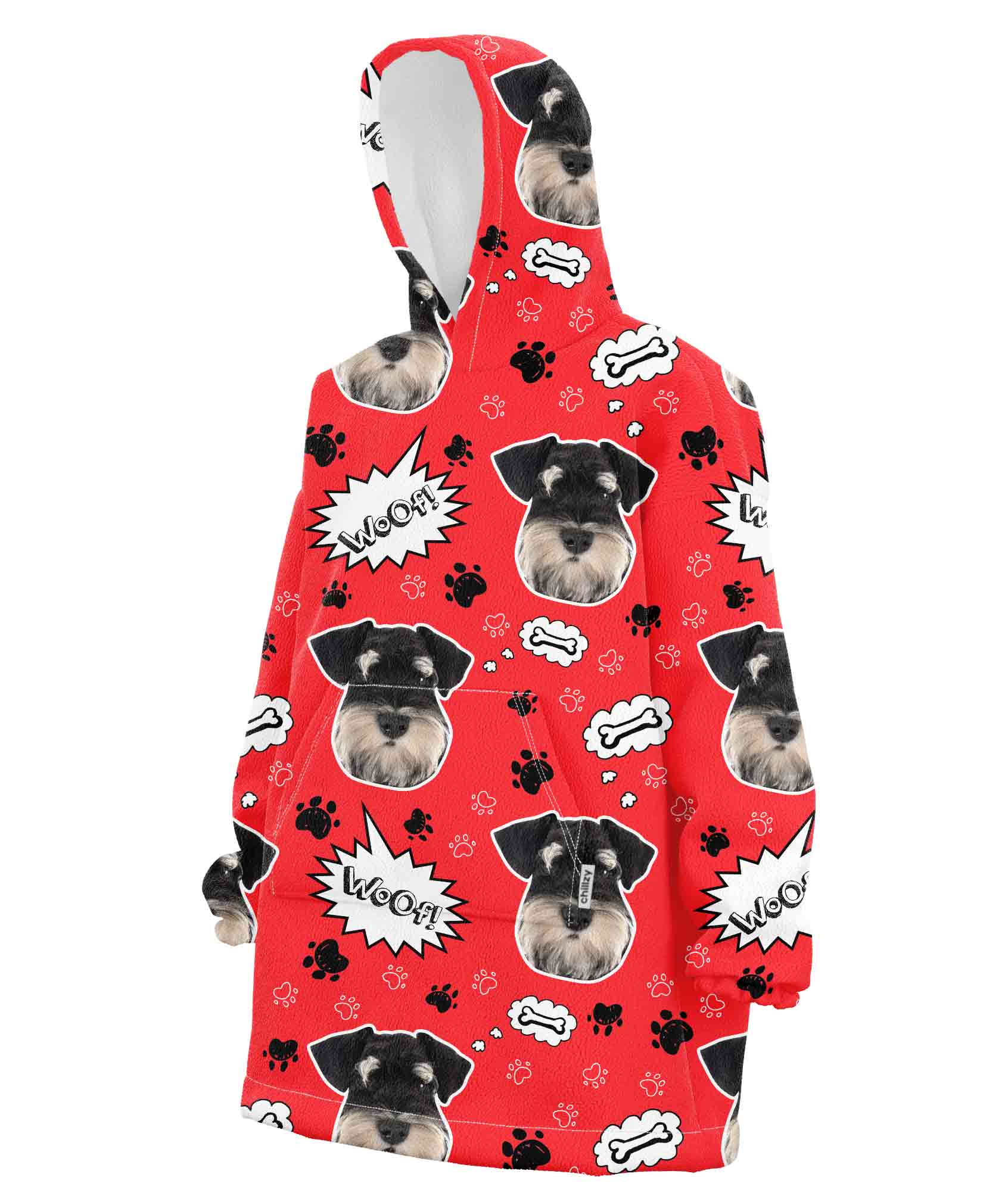 Custom Dog Woof Chillzy Hoodie Blanket