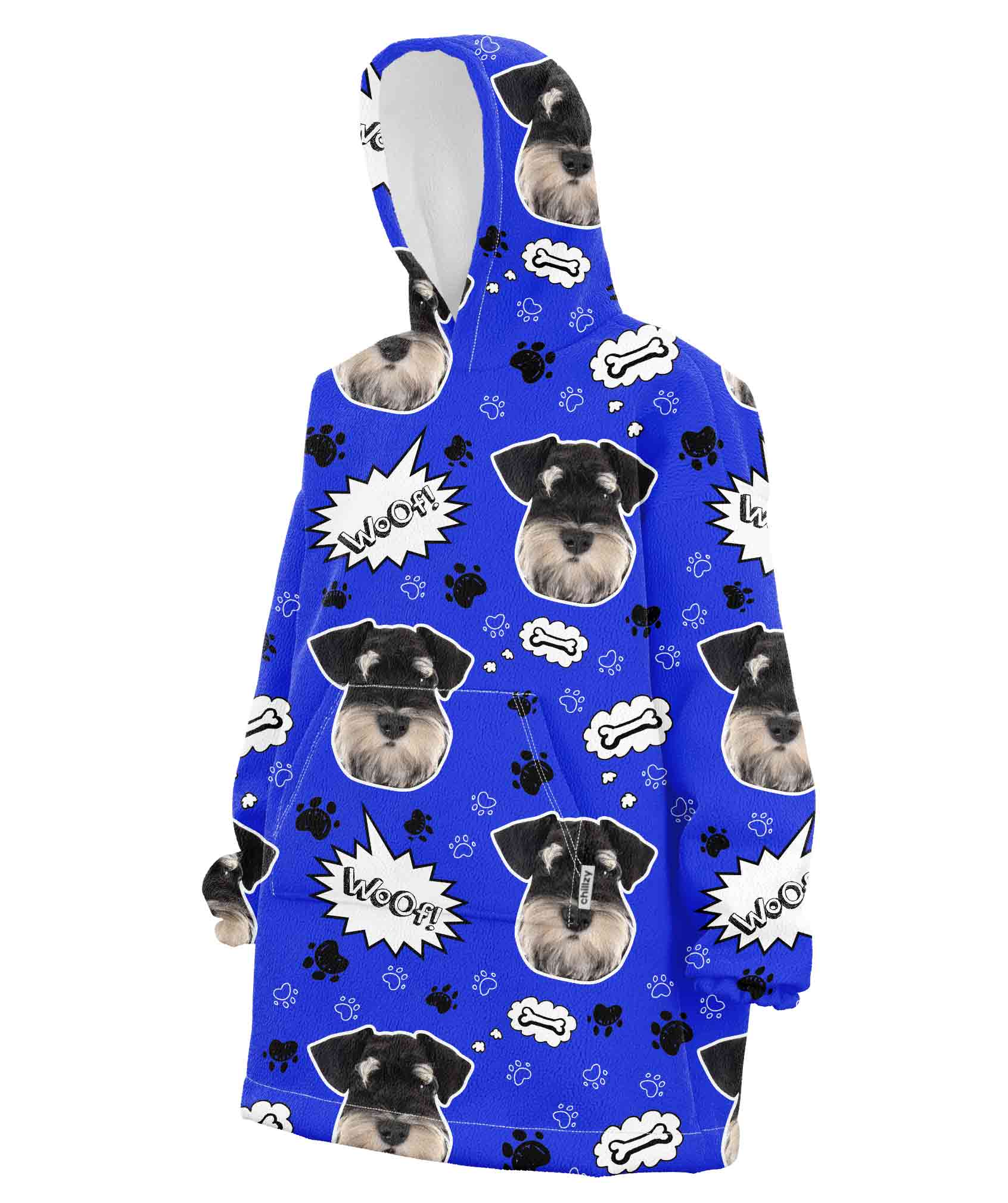 Custom Dog Woof Chillzy Hoodie Blanket