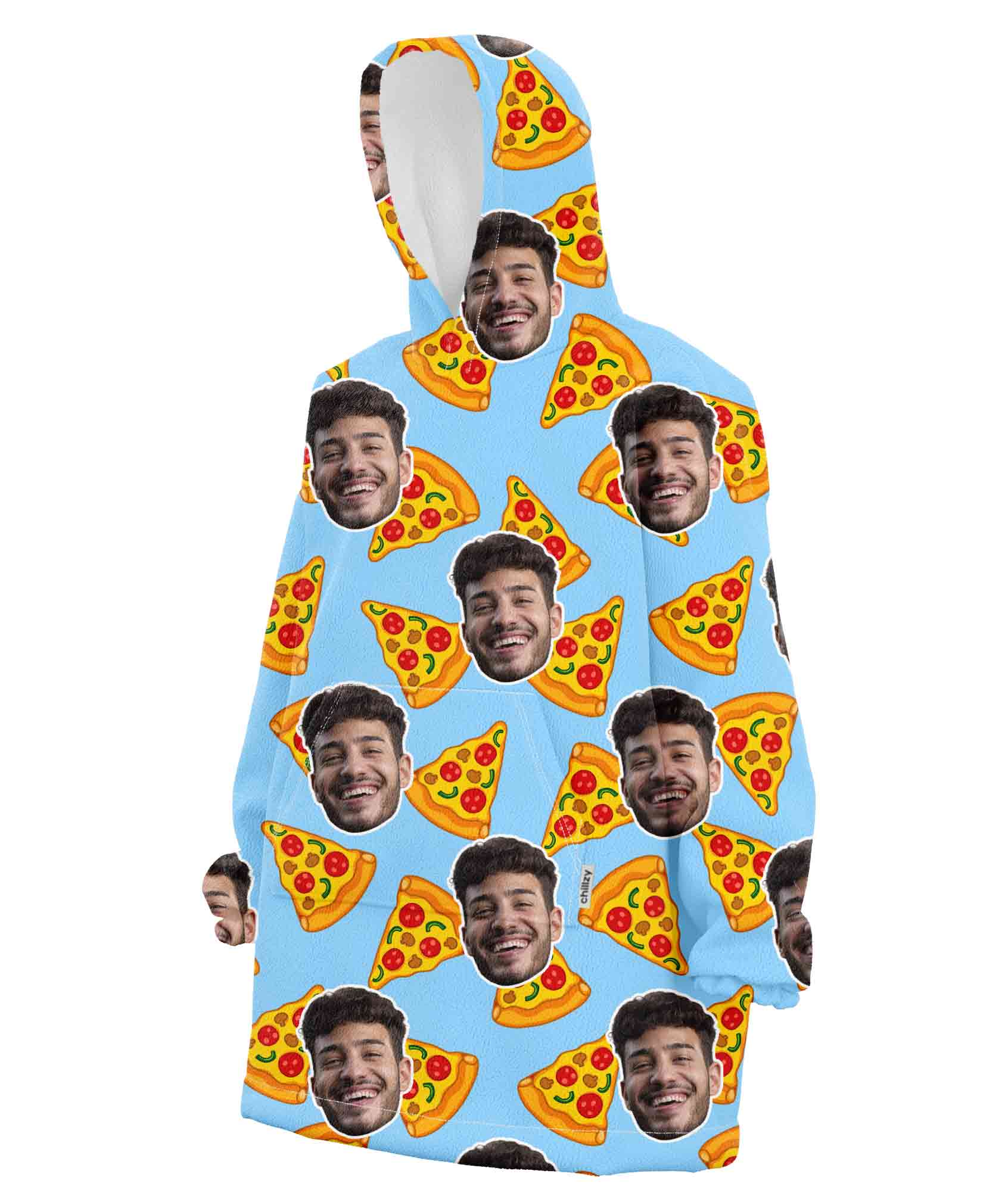Your Face Pizza Chillzy Hoodie Blanket