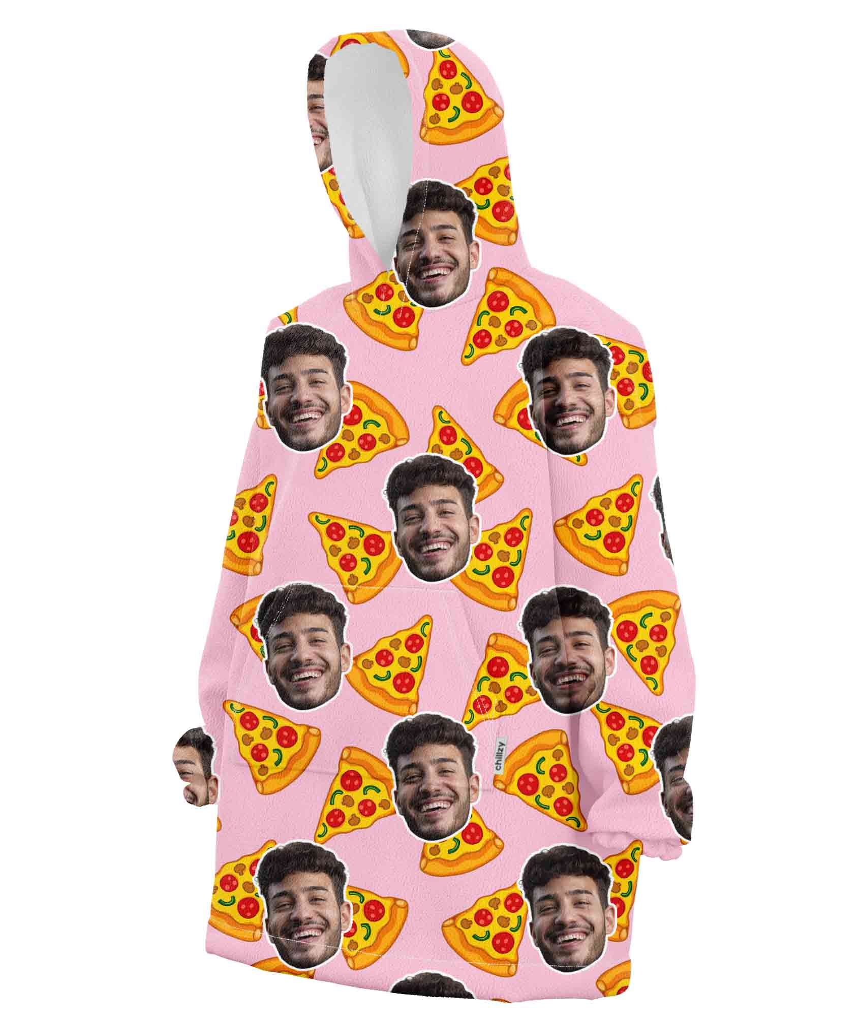 Your Face Pizza Chillzy Hoodie Blanket