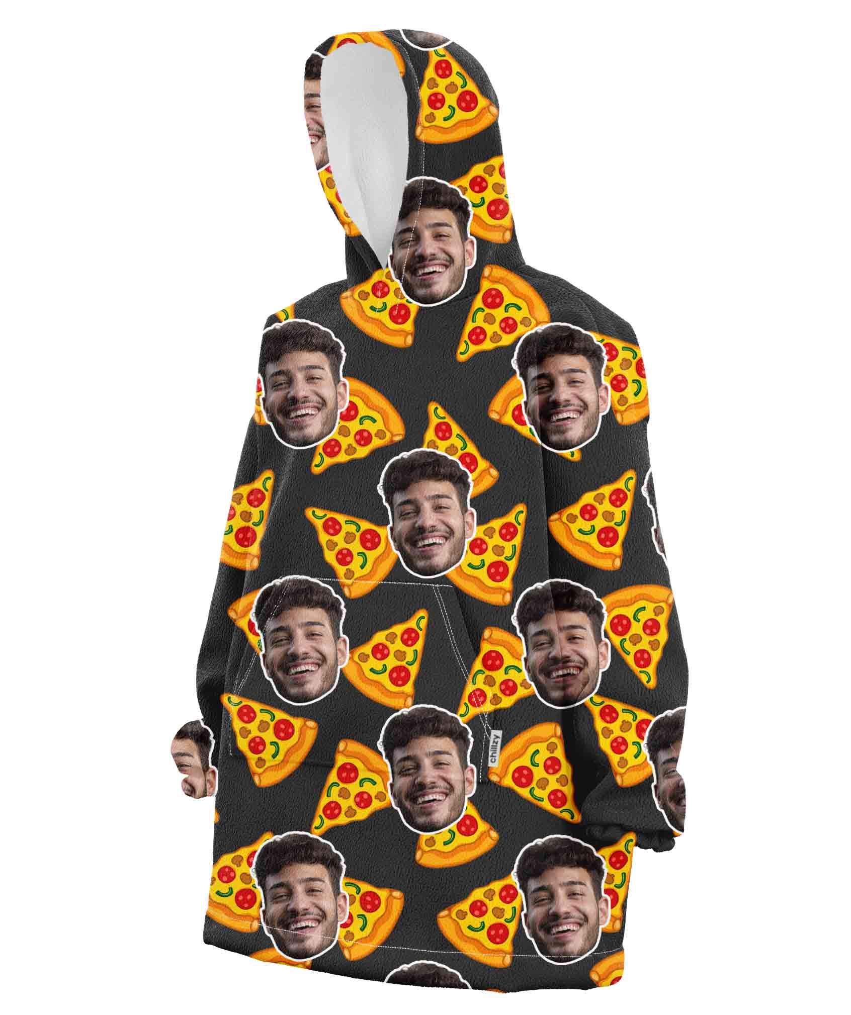 Your Face Pizza Chillzy Hoodie Blanket