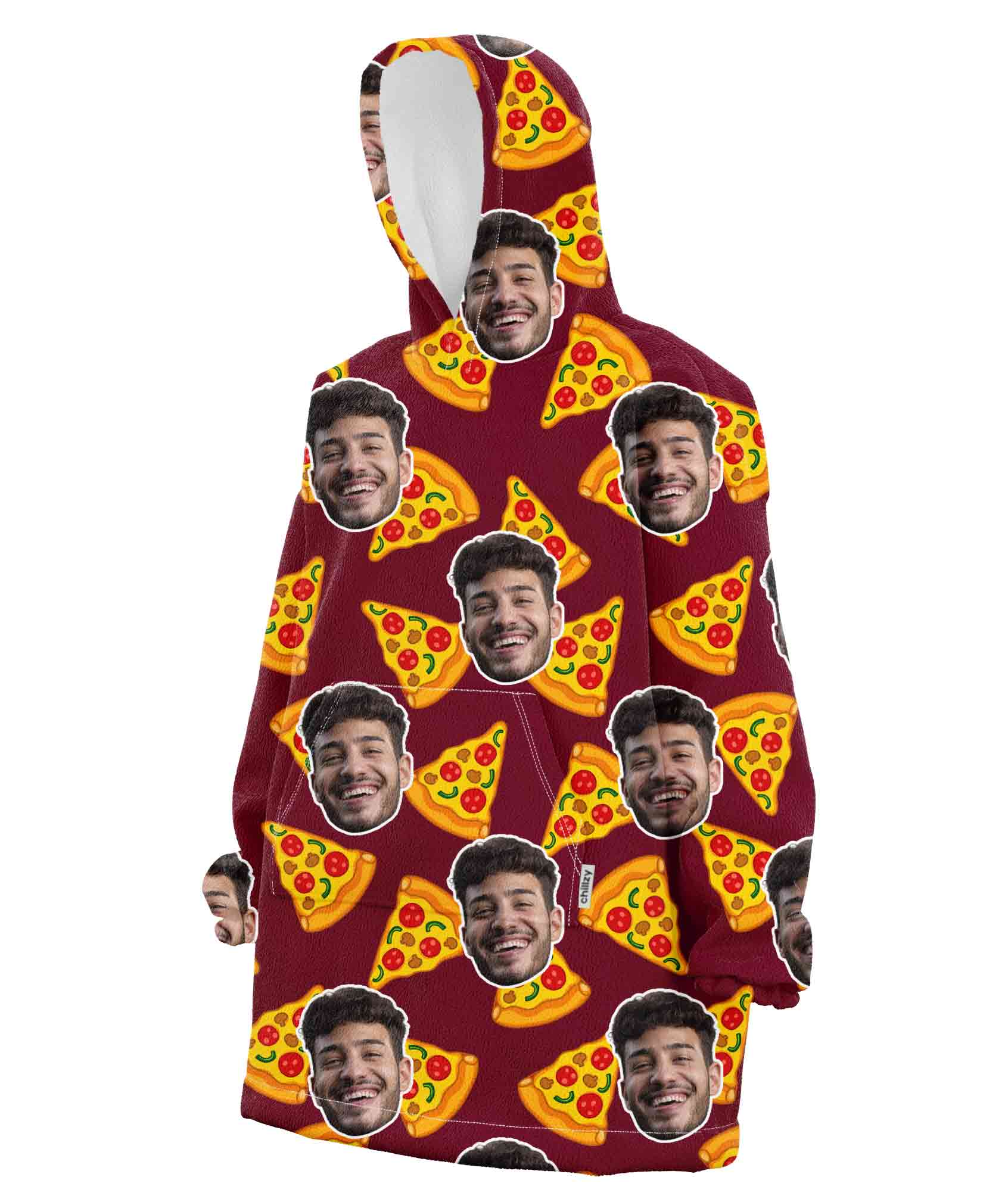 Your Face Pizza Chillzy Hoodie Blanket