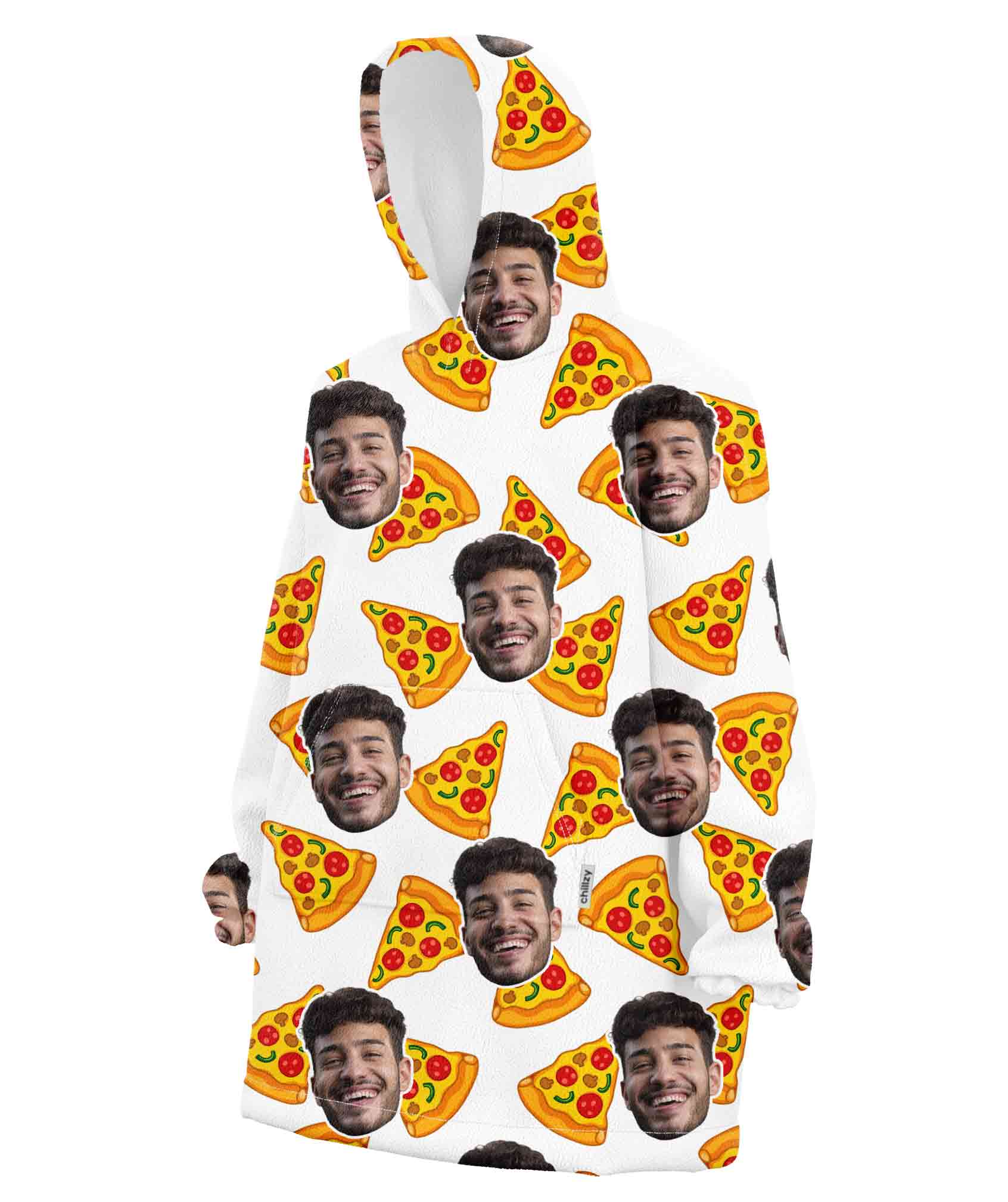 Your Face Pizza Chillzy Hoodie Blanket