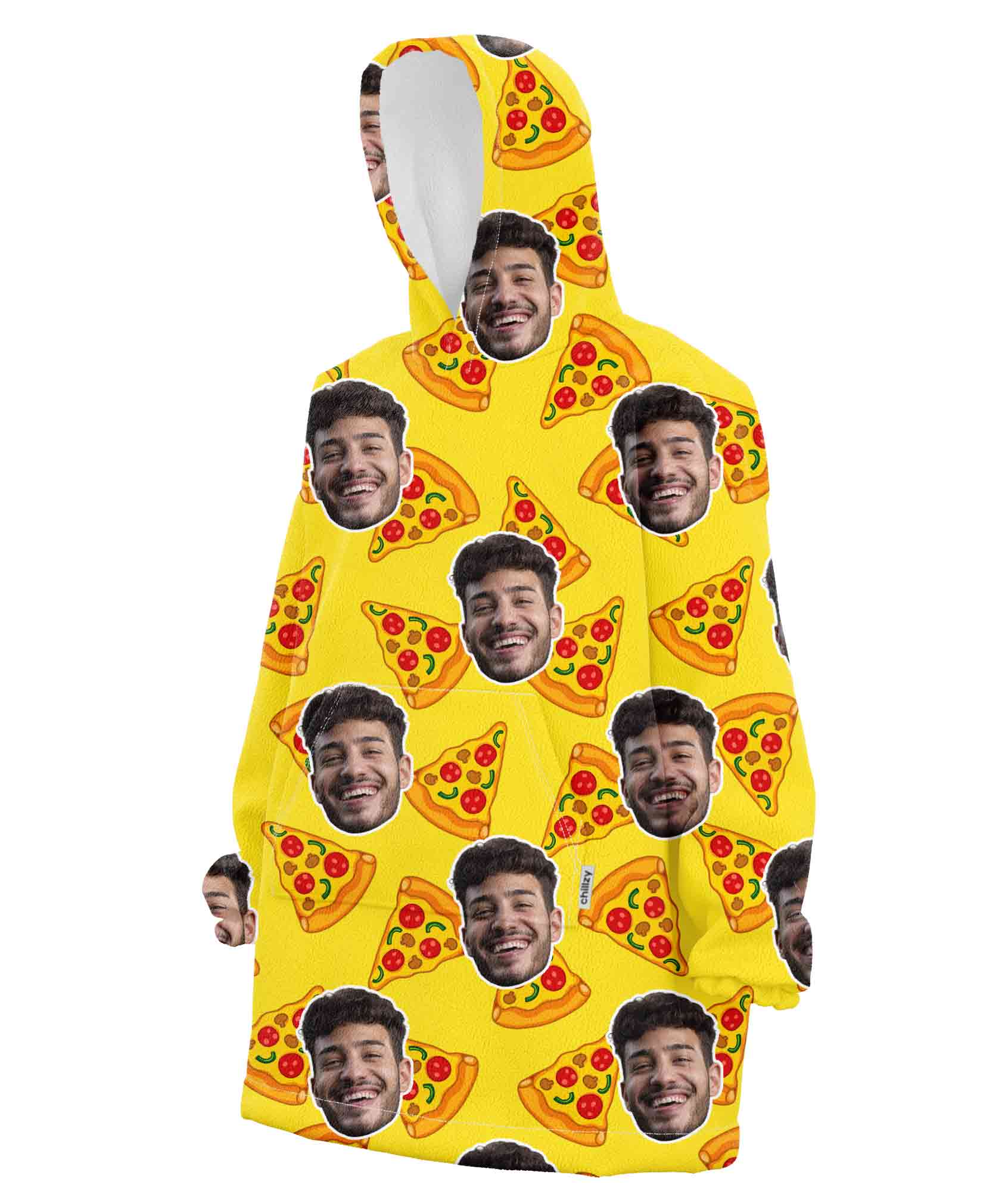 Your Face Pizza Chillzy Hoodie Blanket