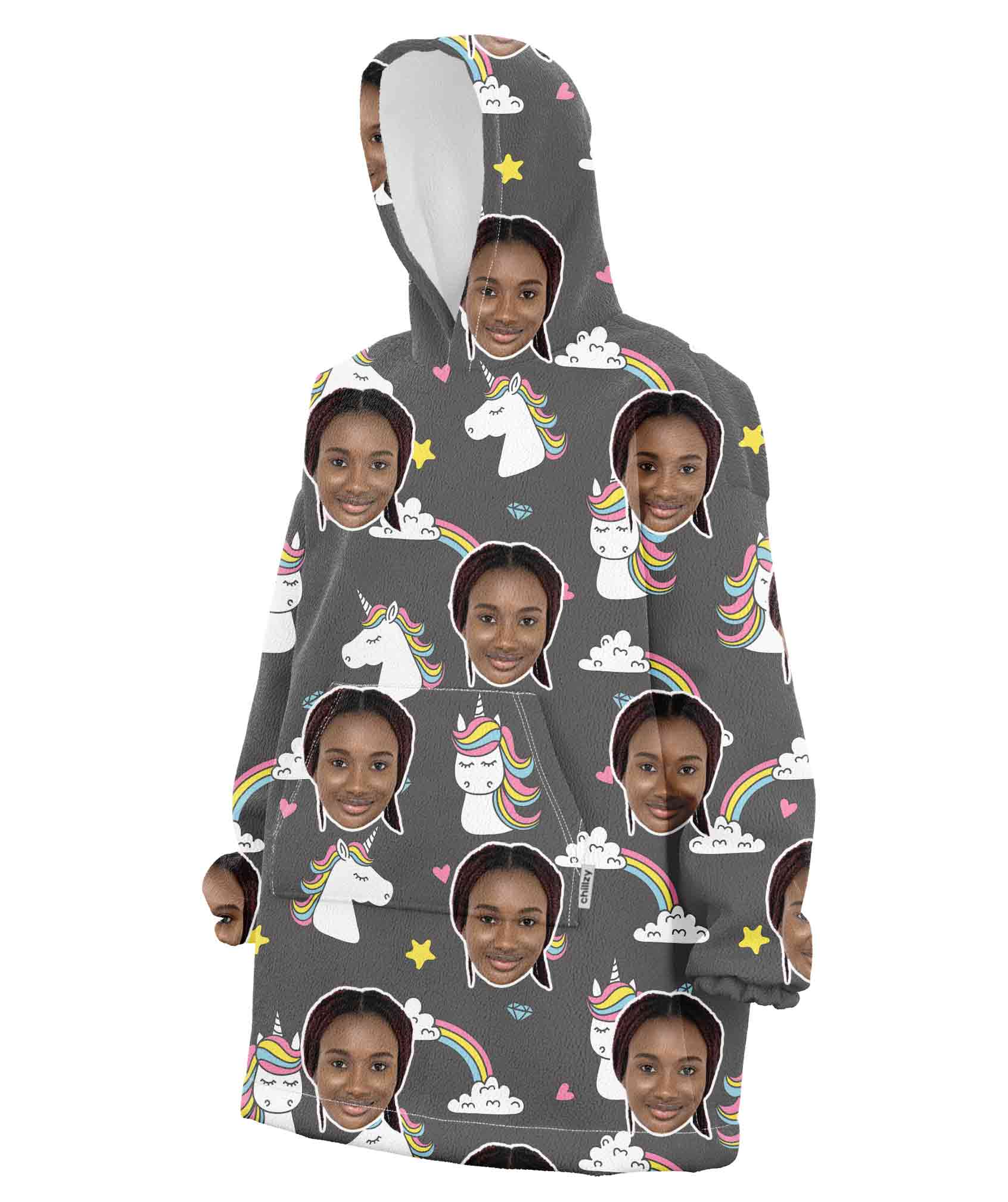 Unicorn & Rainbow Chillzy Hoodie Blanket