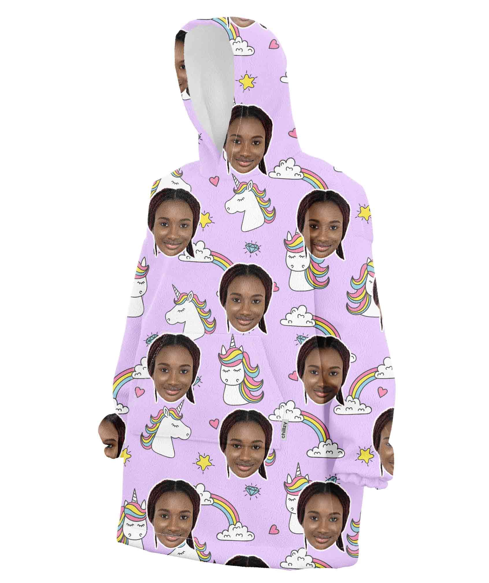 Unicorn & Rainbow Chillzy Hoodie Blanket