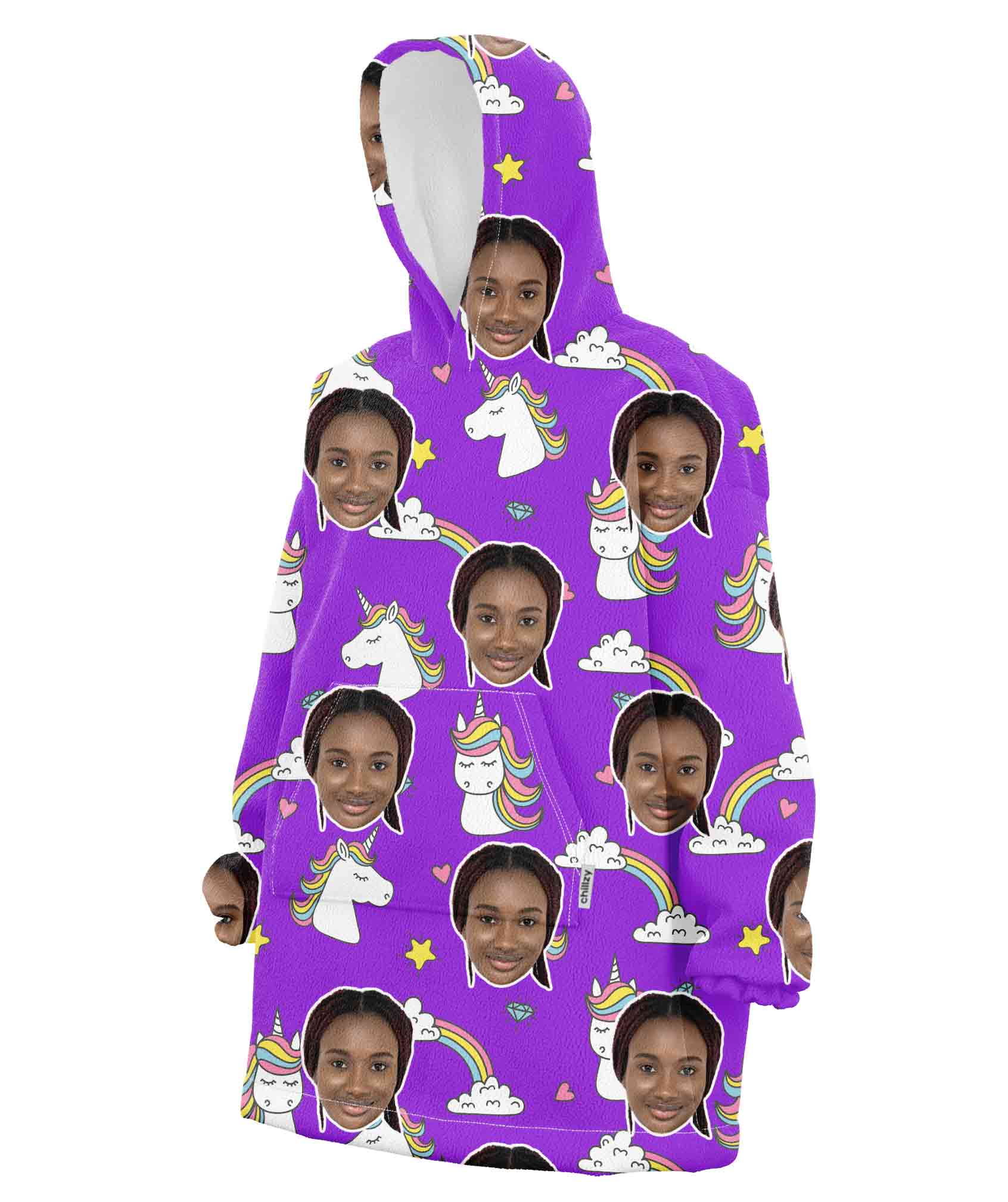 Unicorn & Rainbow Chillzy Hoodie Blanket