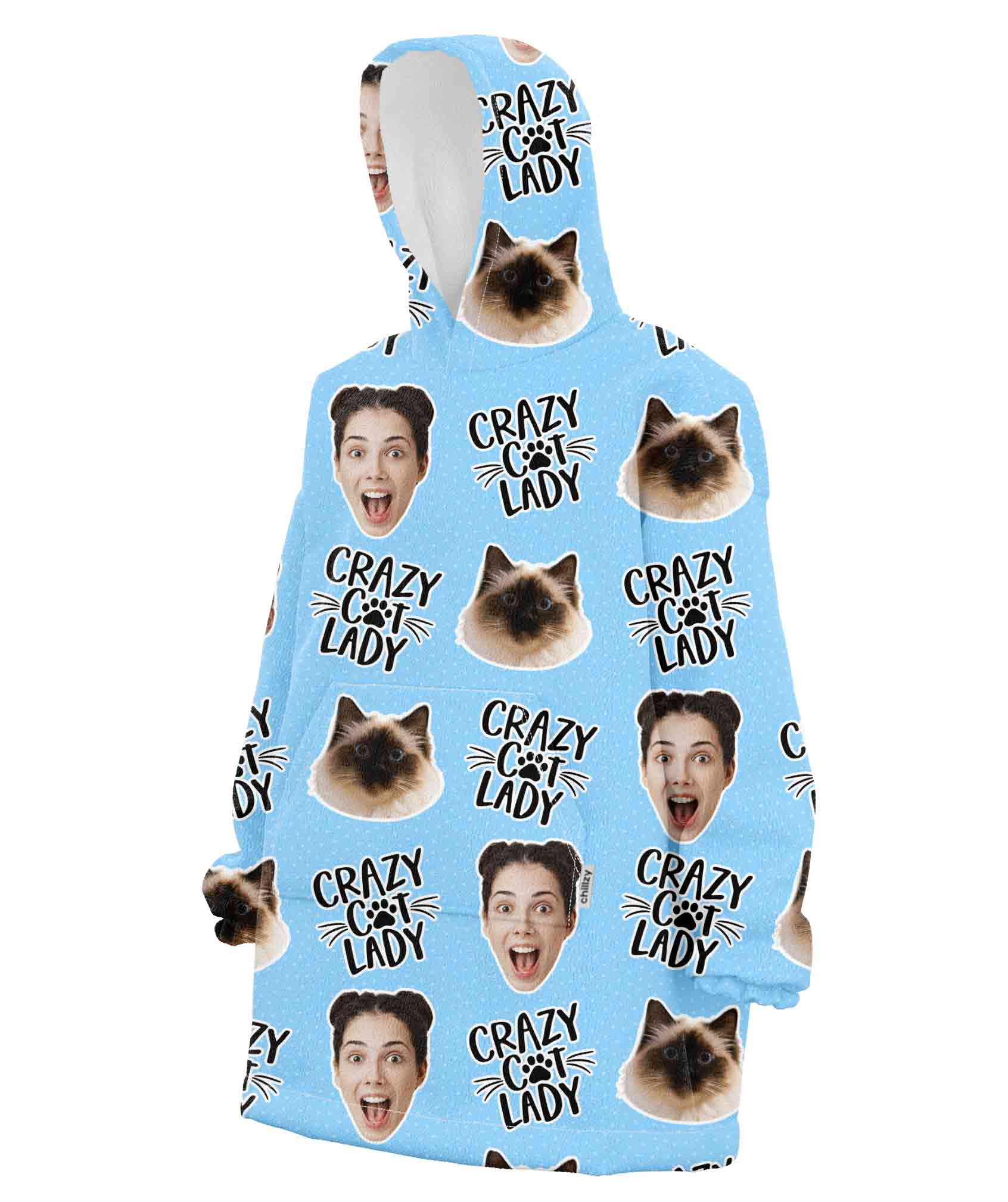 Crazy Cat Lady Chillzy Hoodie Blanket