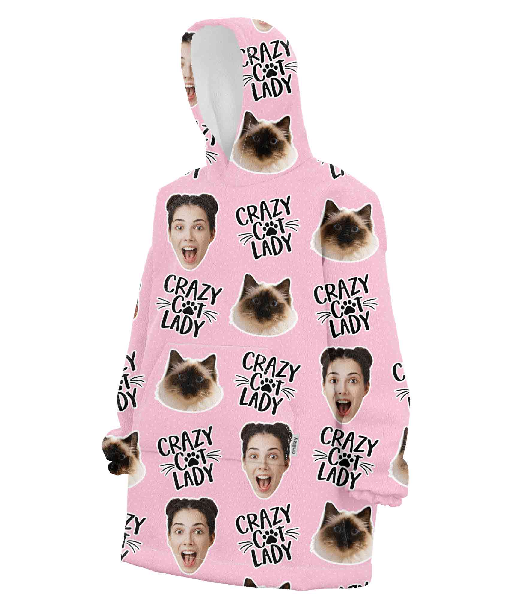 Crazy Cat Lady Chillzy Hoodie Blanket