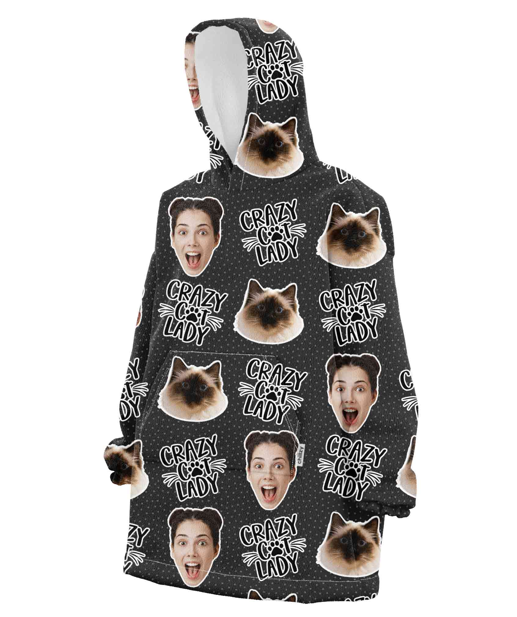 Crazy Cat Lady Chillzy Hoodie Blanket