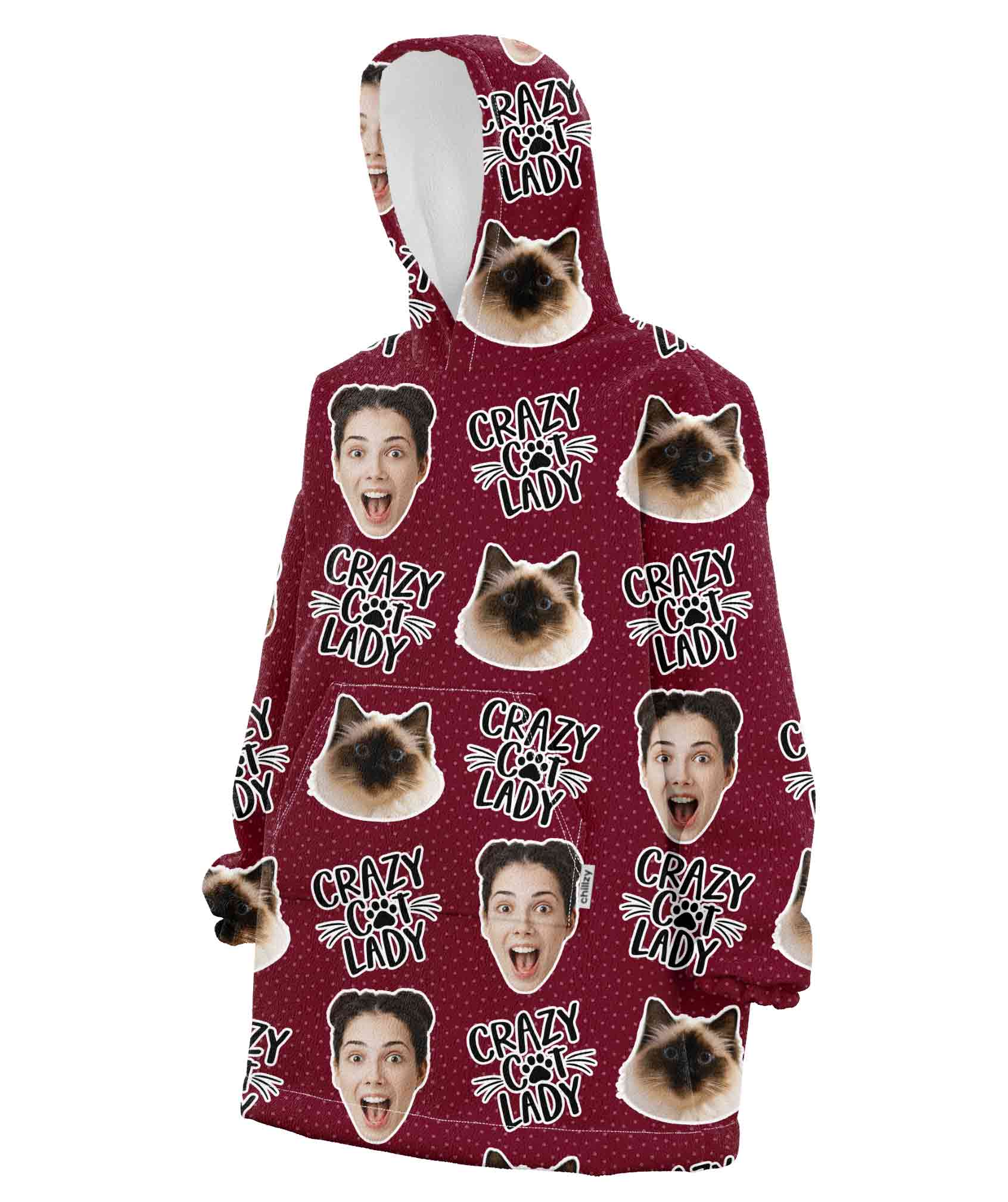 Crazy Cat Lady Chillzy Hoodie Blanket