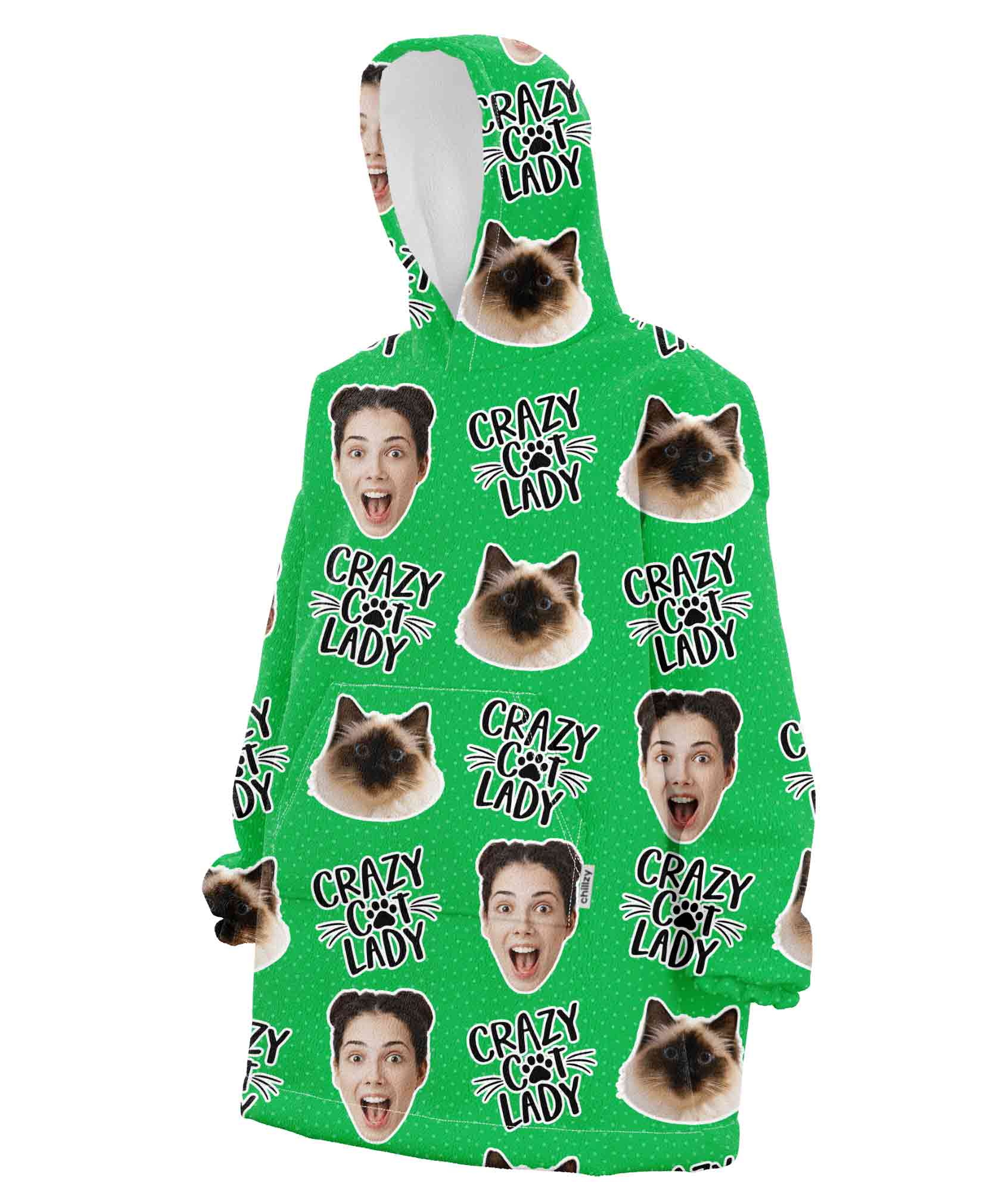 Crazy Cat Lady Chillzy Hoodie Blanket