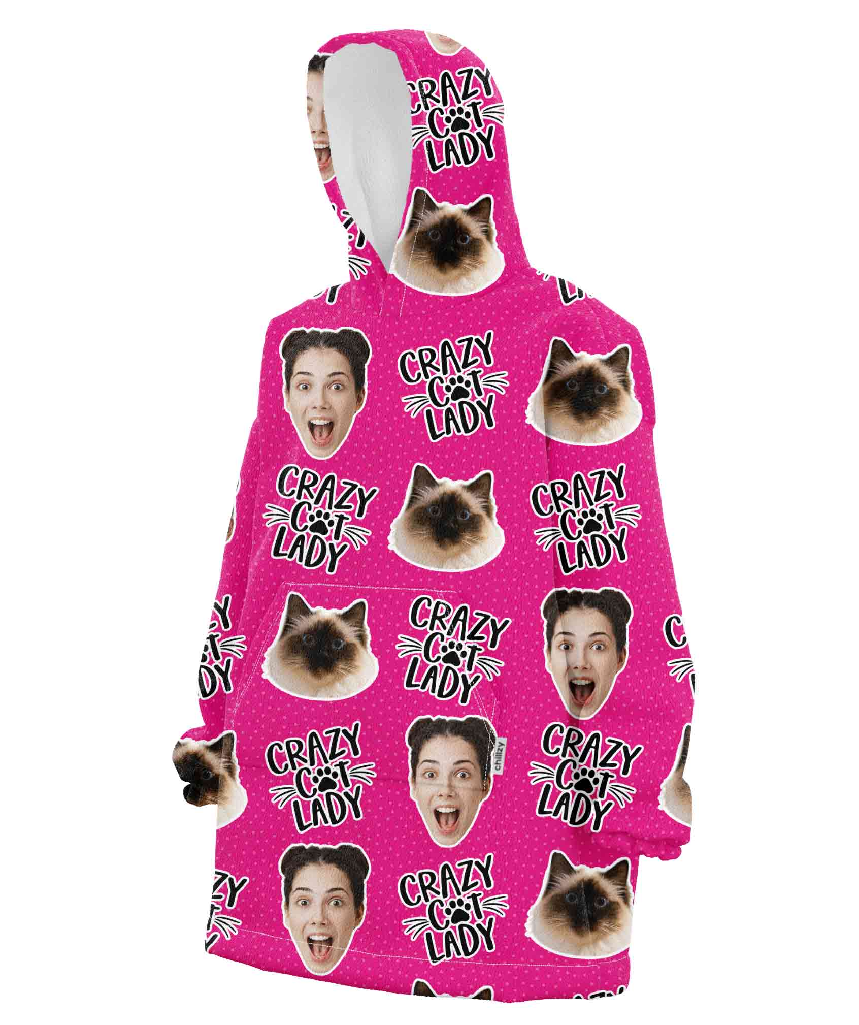 Crazy Cat Lady Chillzy Hoodie Blanket
