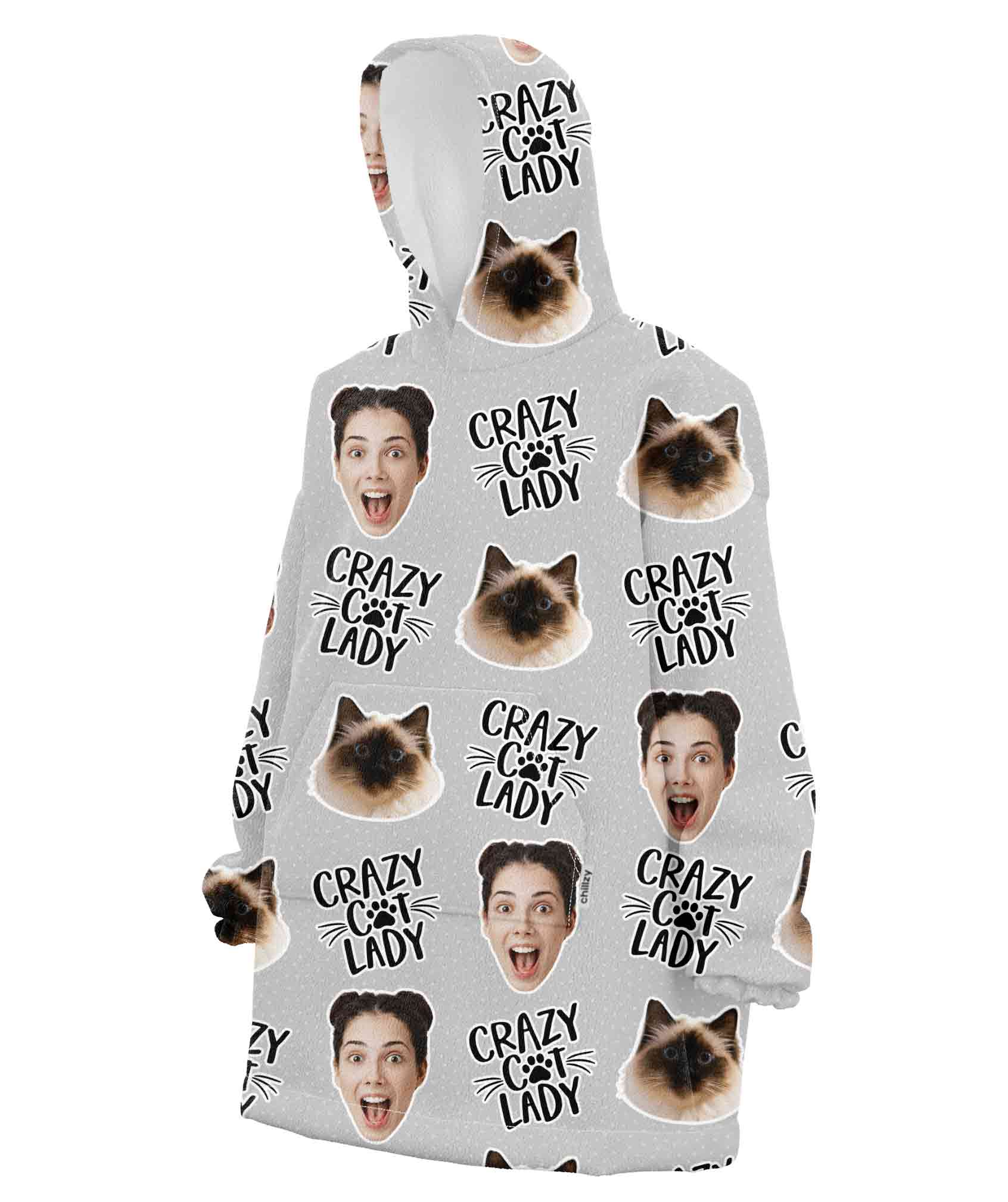 Crazy Cat Lady Chillzy Hoodie Blanket